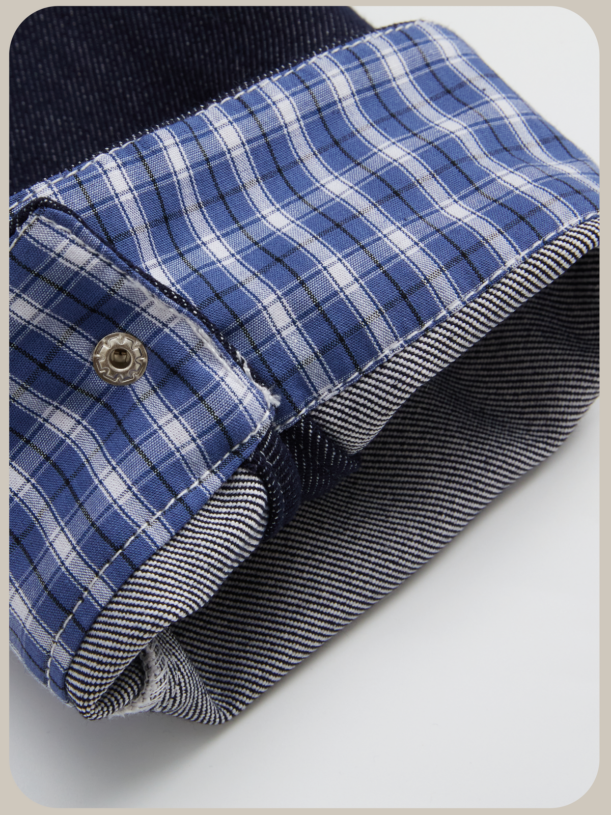 Check Stitching Denim Jacket Set Up/チェックステッチデニムジャケットセットアップ