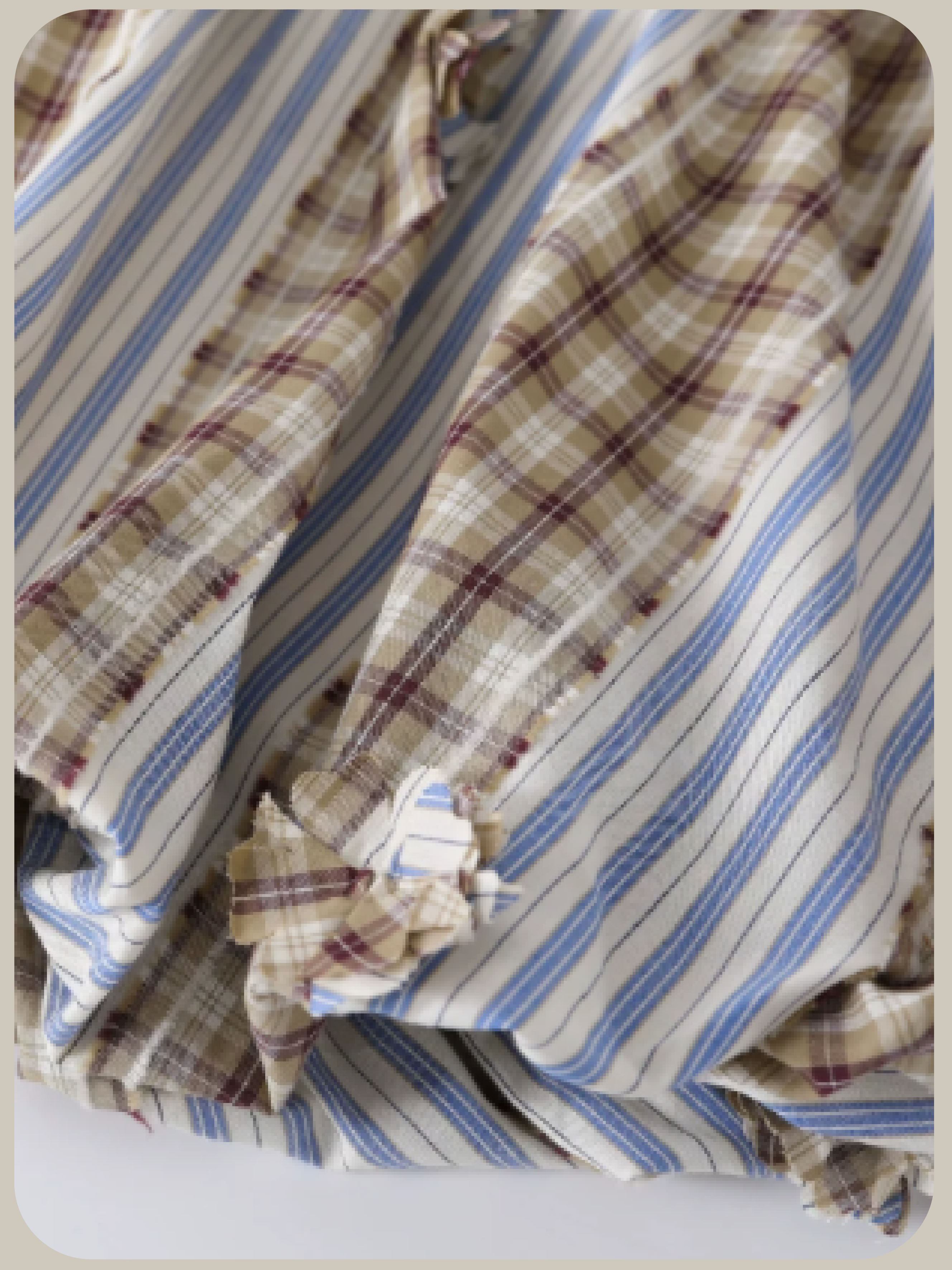 Plaid-Contrast Strapless Top with Belt/チェックコントラストストラップレストップベルト付き