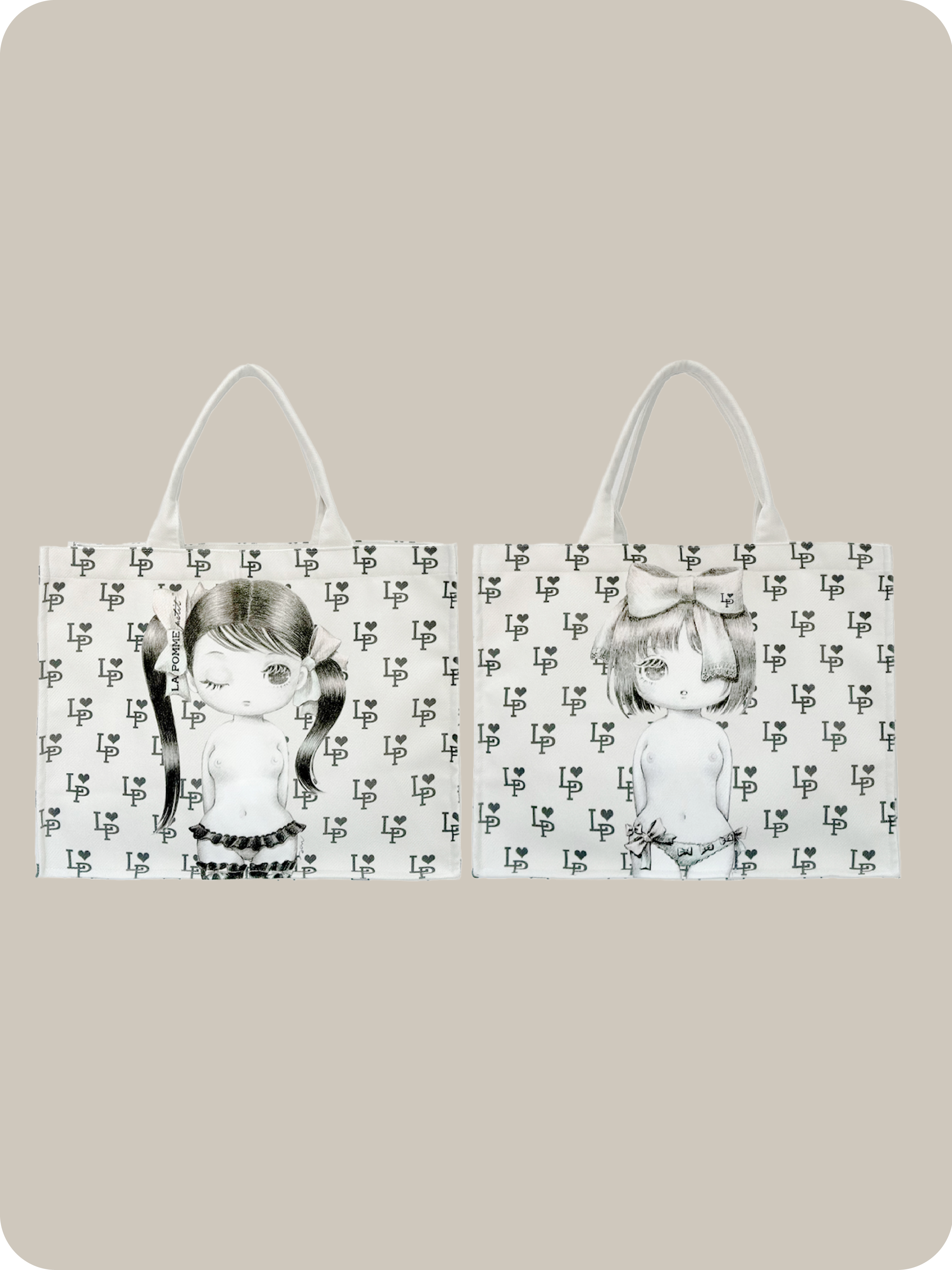 MURAKAMI MOE LA POMME petit Collaboration Girls Zip Tote Bag