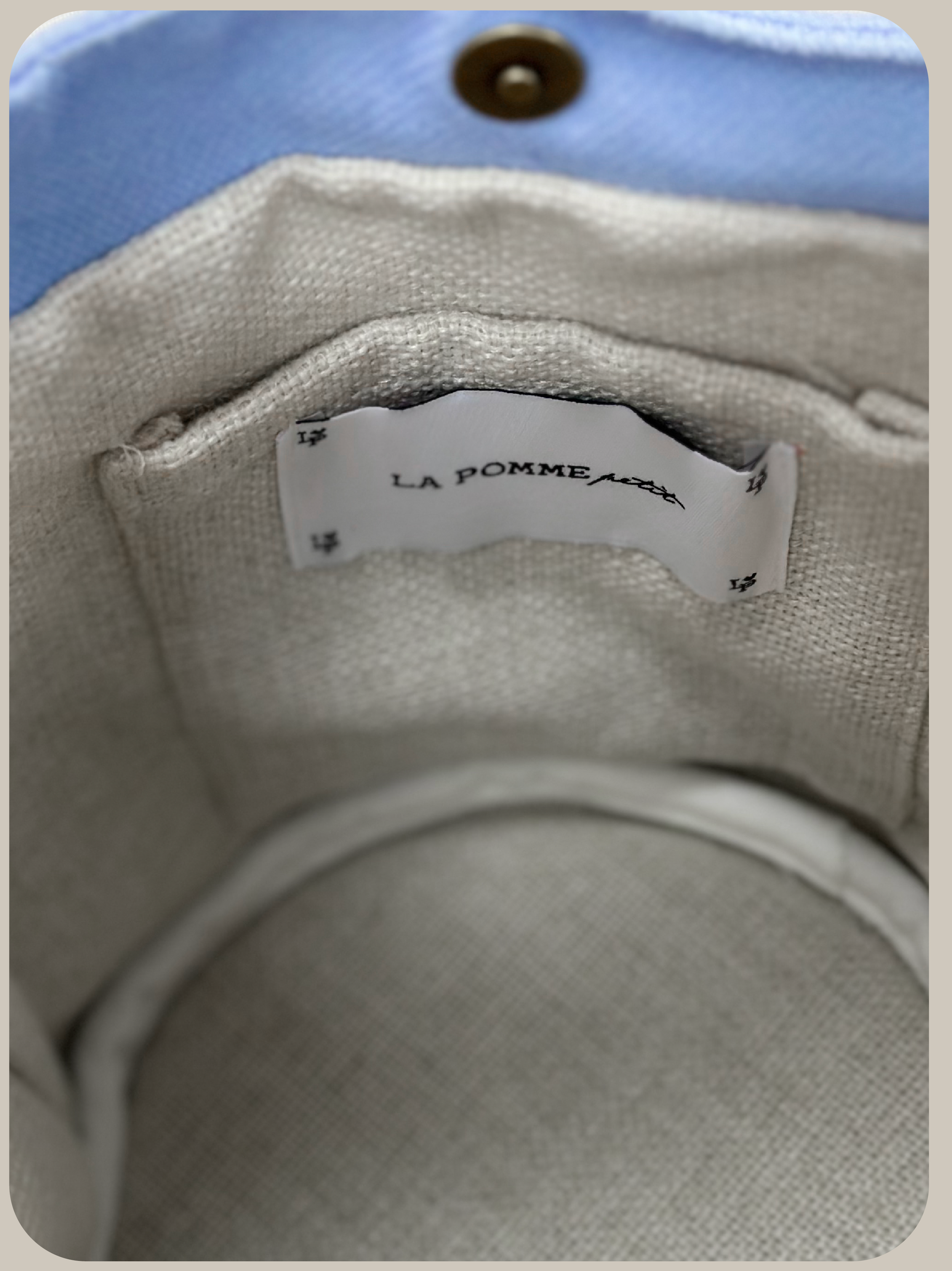 LA POMME petit Puffy Strap Bucket Bag.