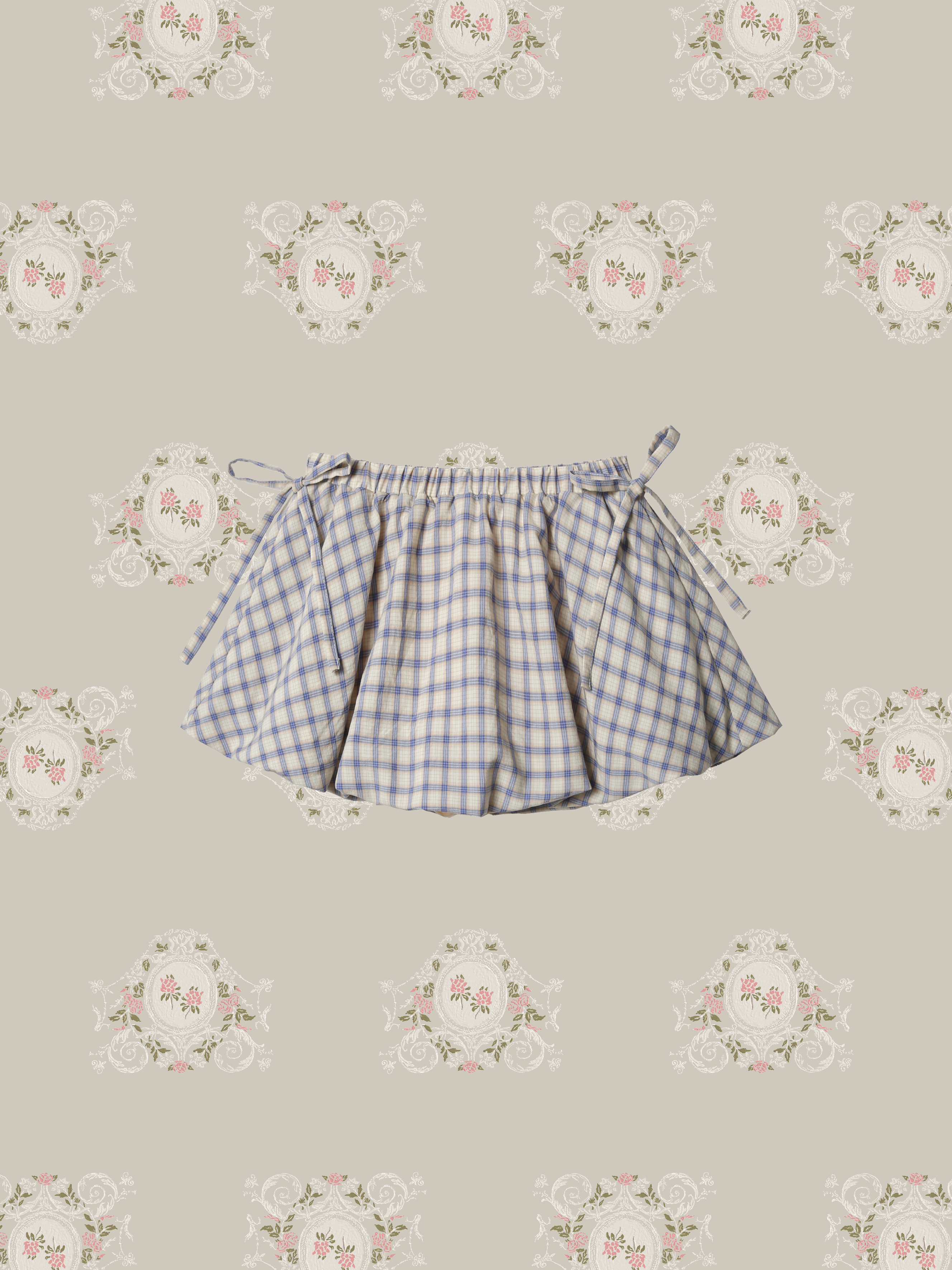 Gingham Check Baloon Skirt