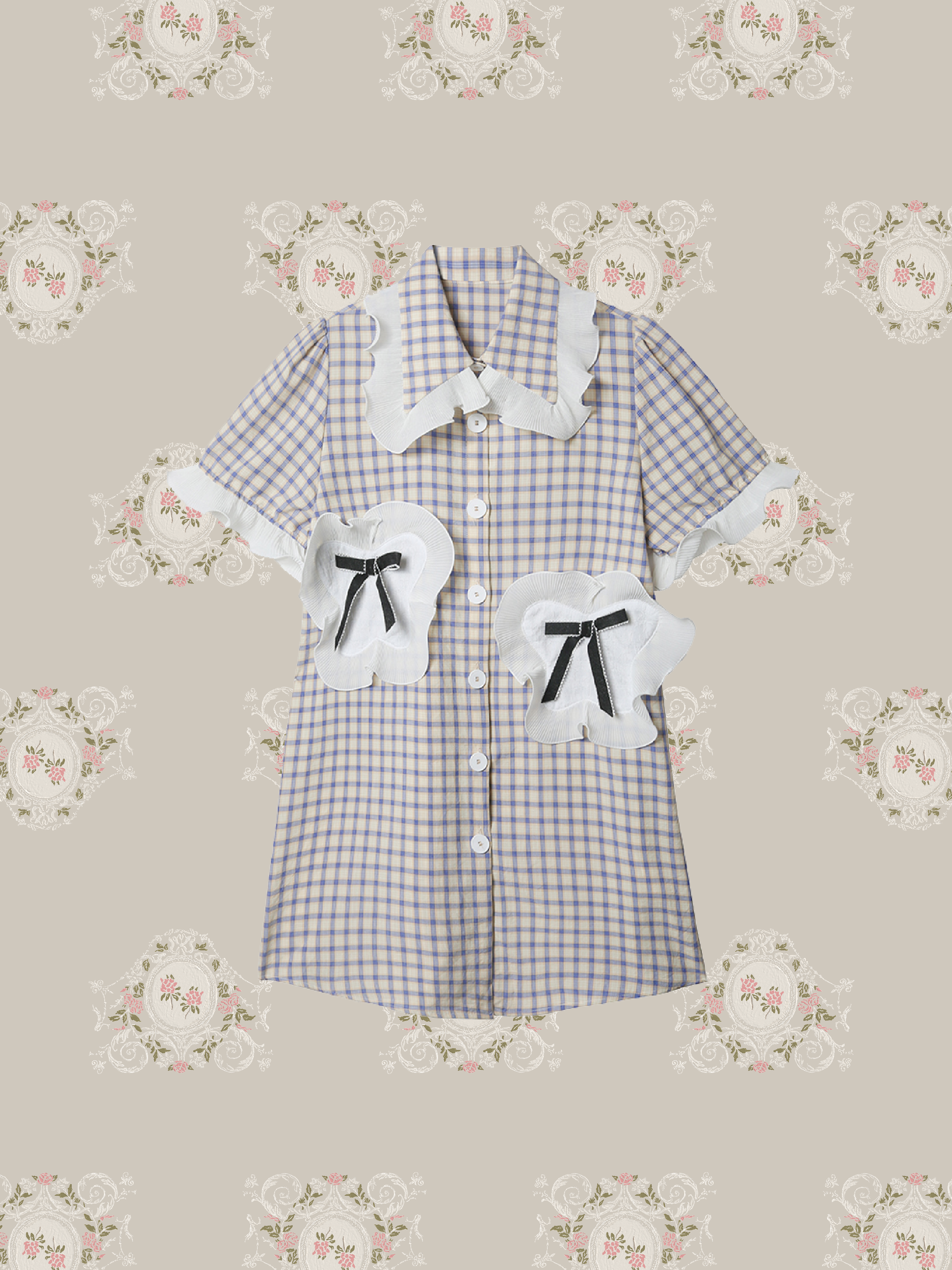 Asymmetric Pocket Check Dress