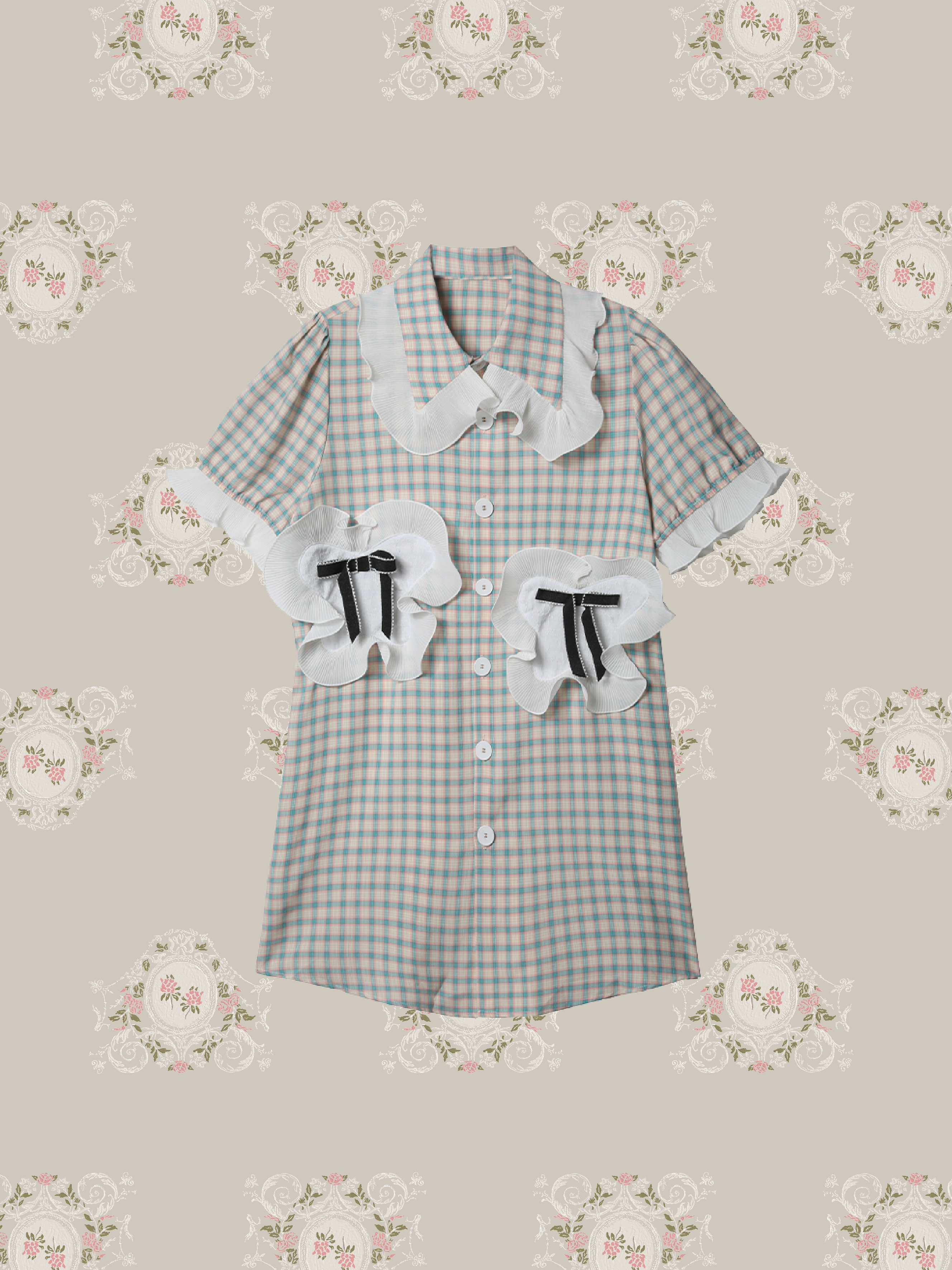 Asymmetric Pocket Check Dress