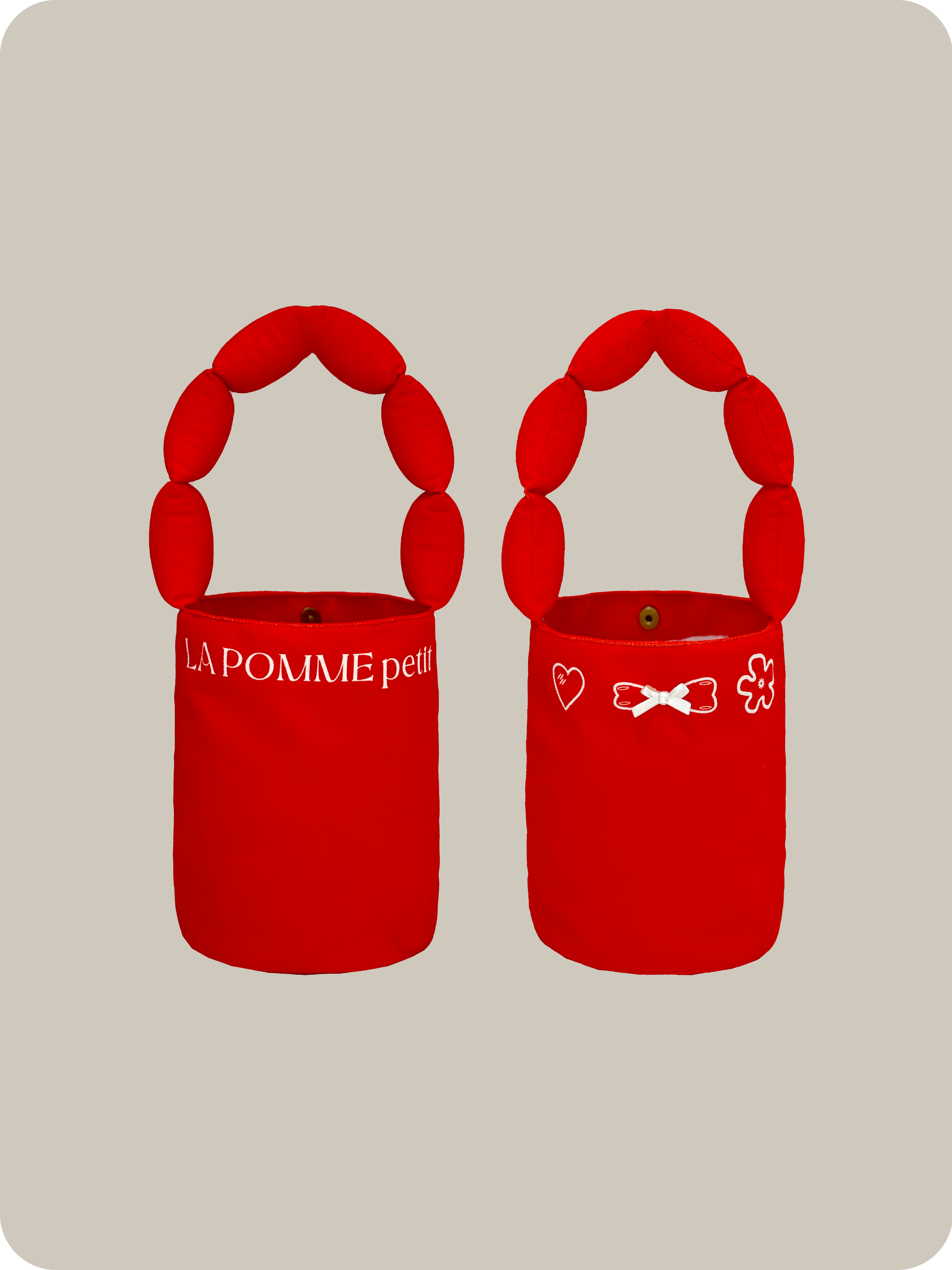 LA POMME petit Puffy Strap Bucket Bag.