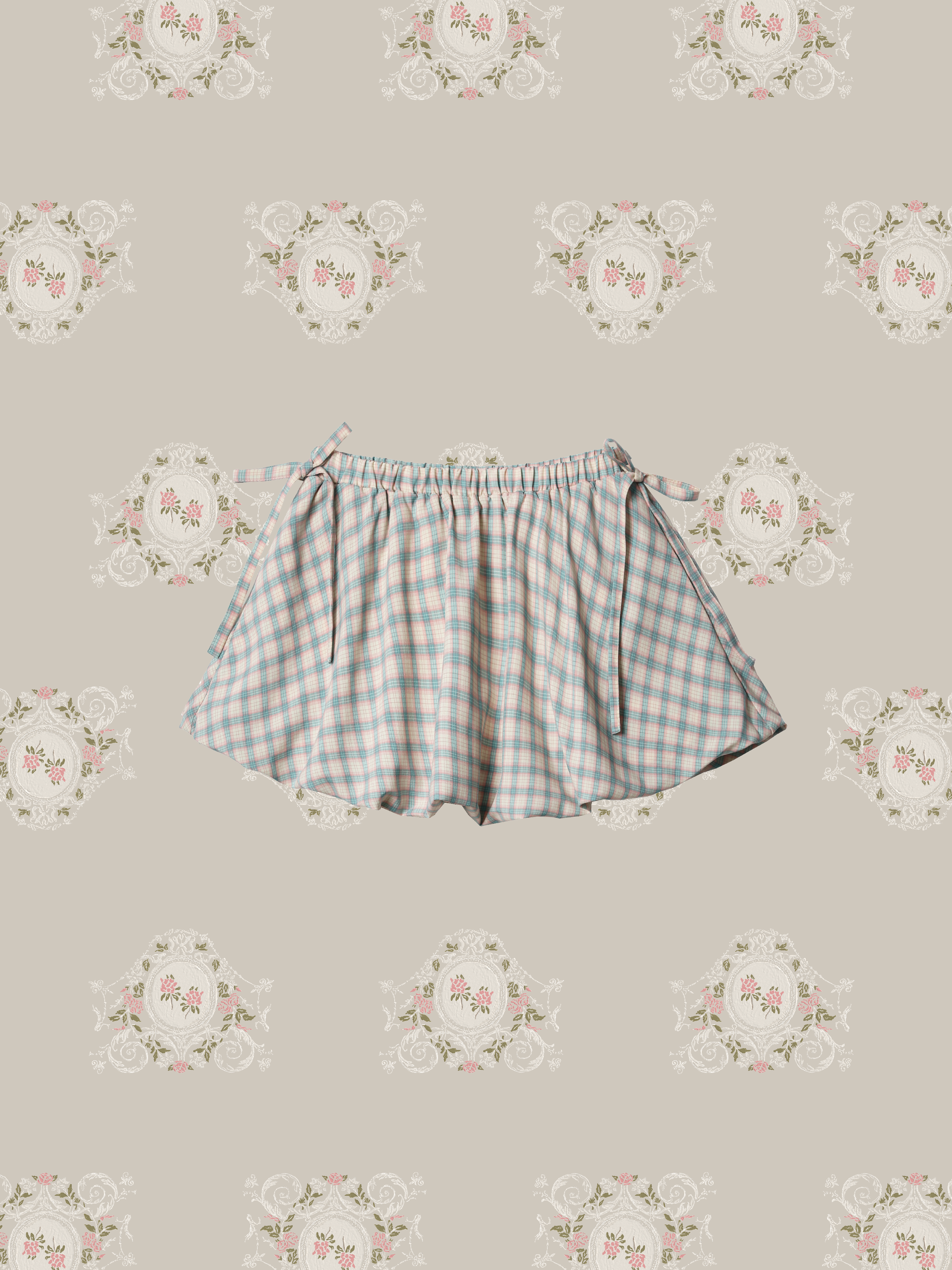 Gingham Check Baloon Skirt
