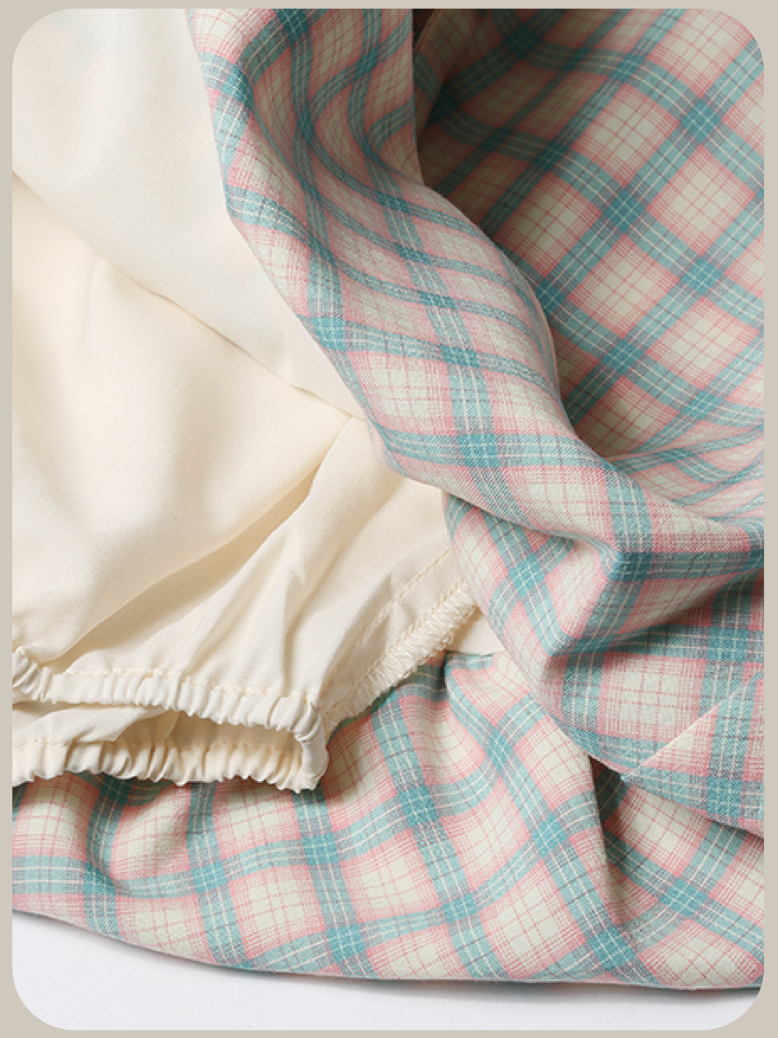 Gingham Check Baloon Skirt