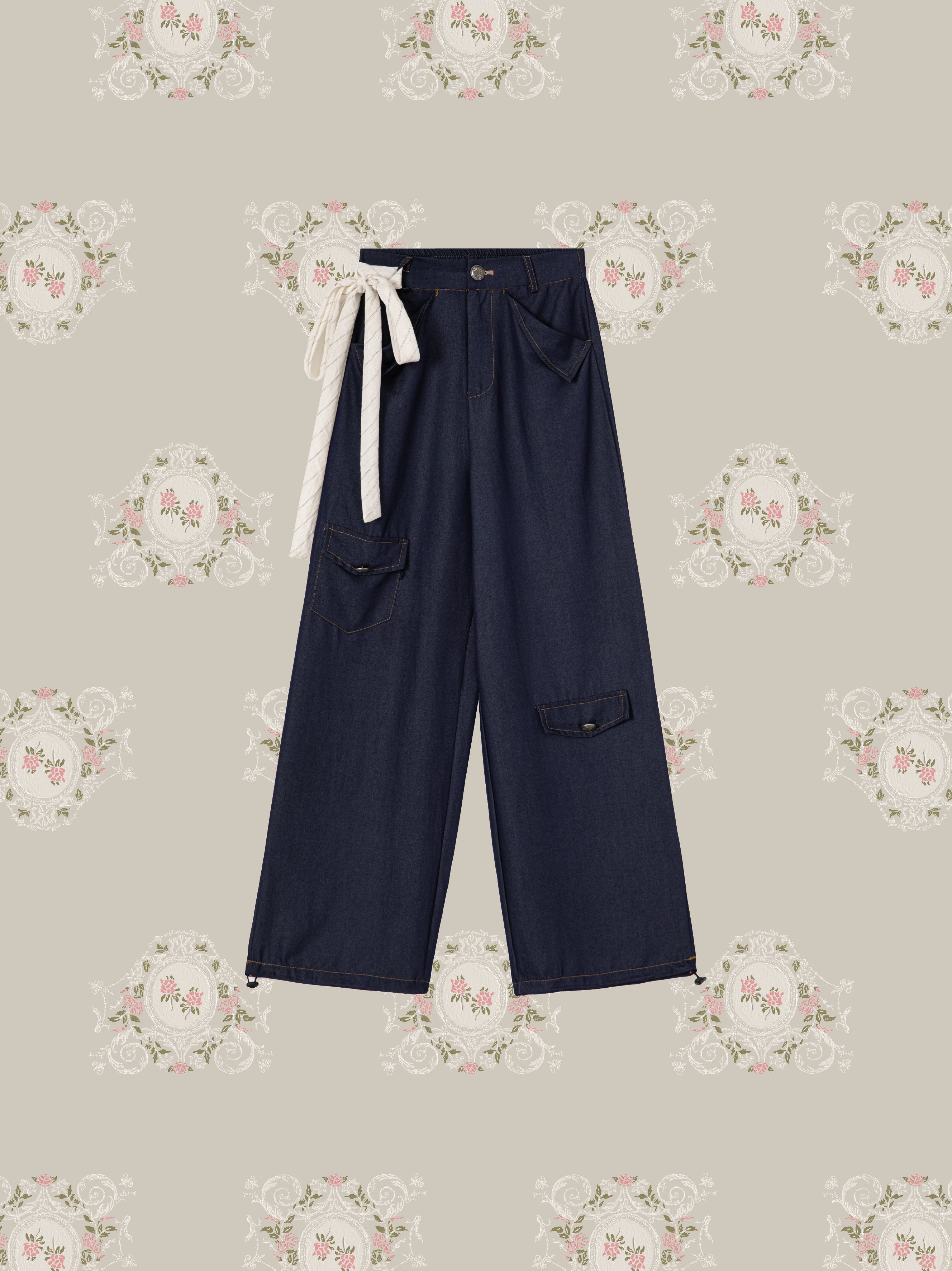 Frill Design Denim Cami Set Up/フリルデザインデニムキャミソールセットアップ