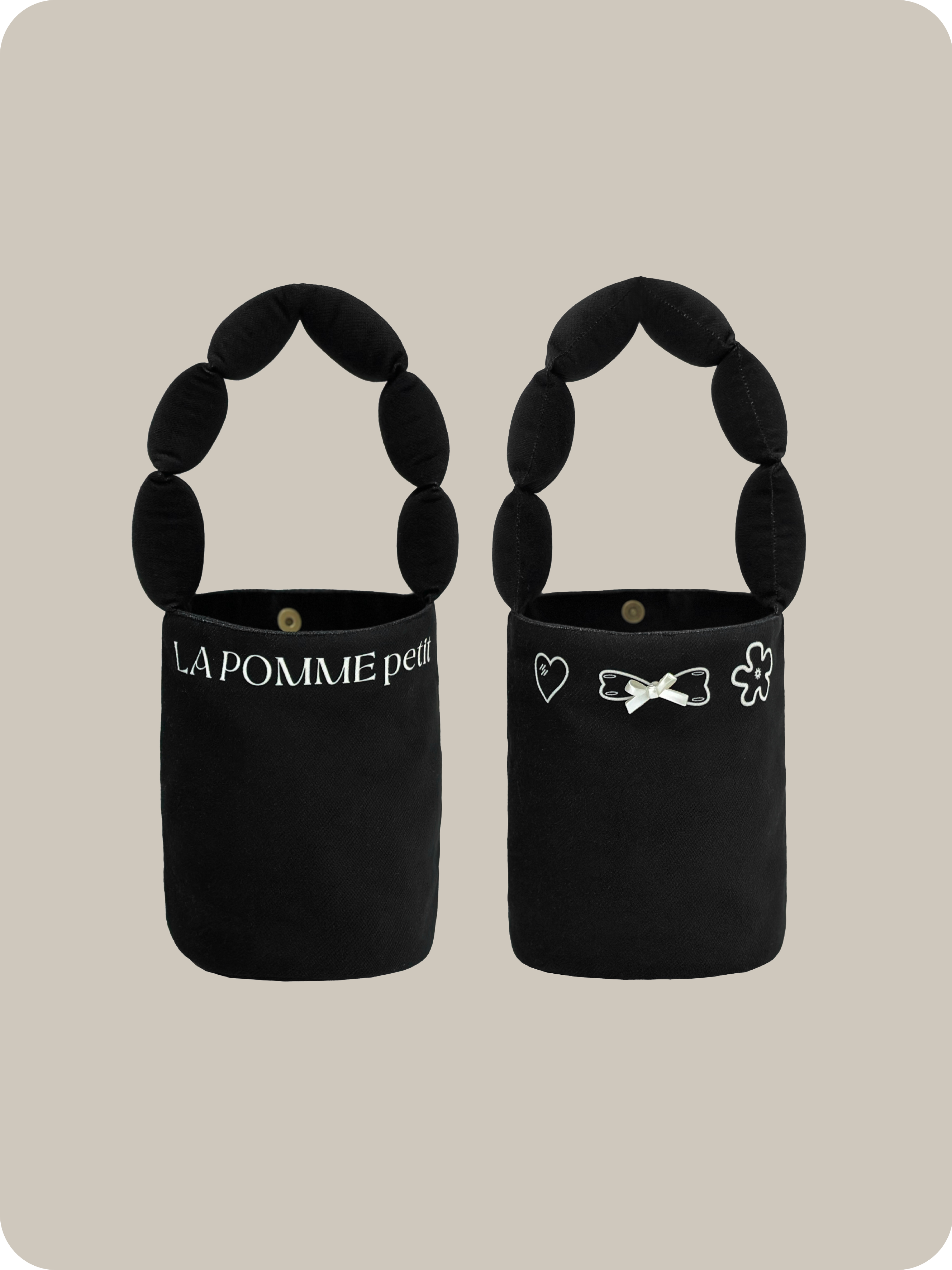 LA POMME petit Puffy Strap Bucket Bag.