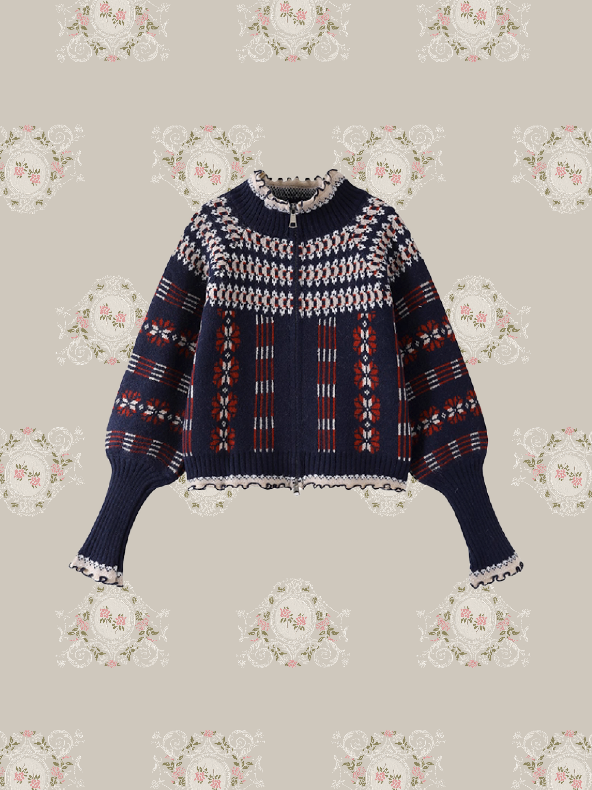 クローバー ホリデー ジャガード ショール カーディガン クリスマス ベア ジェラートピケ gelatopique クリスマス ベア ショール