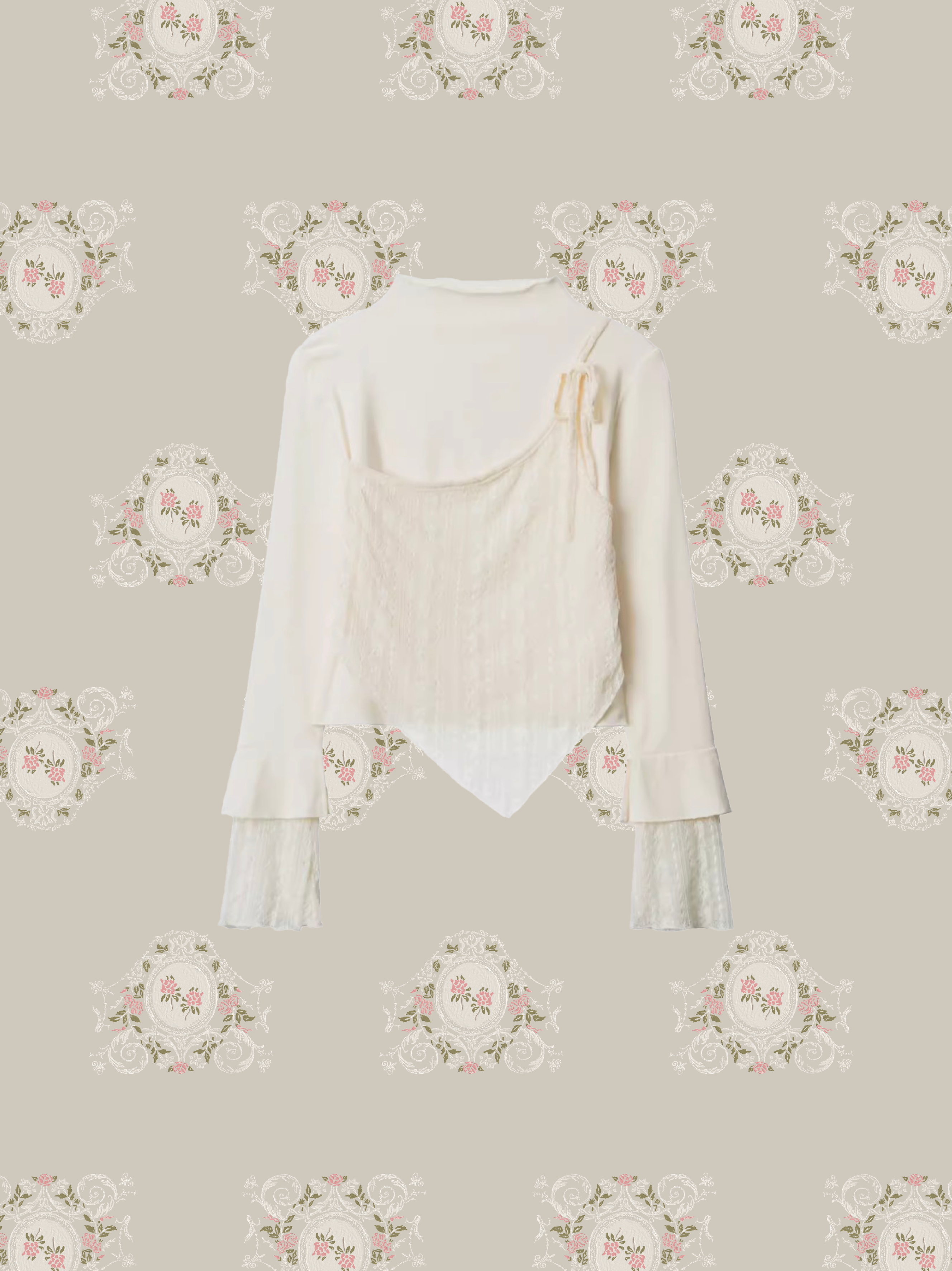 Asymmetry Lace Docking Top/アシンメトリーレースドッキングトップ