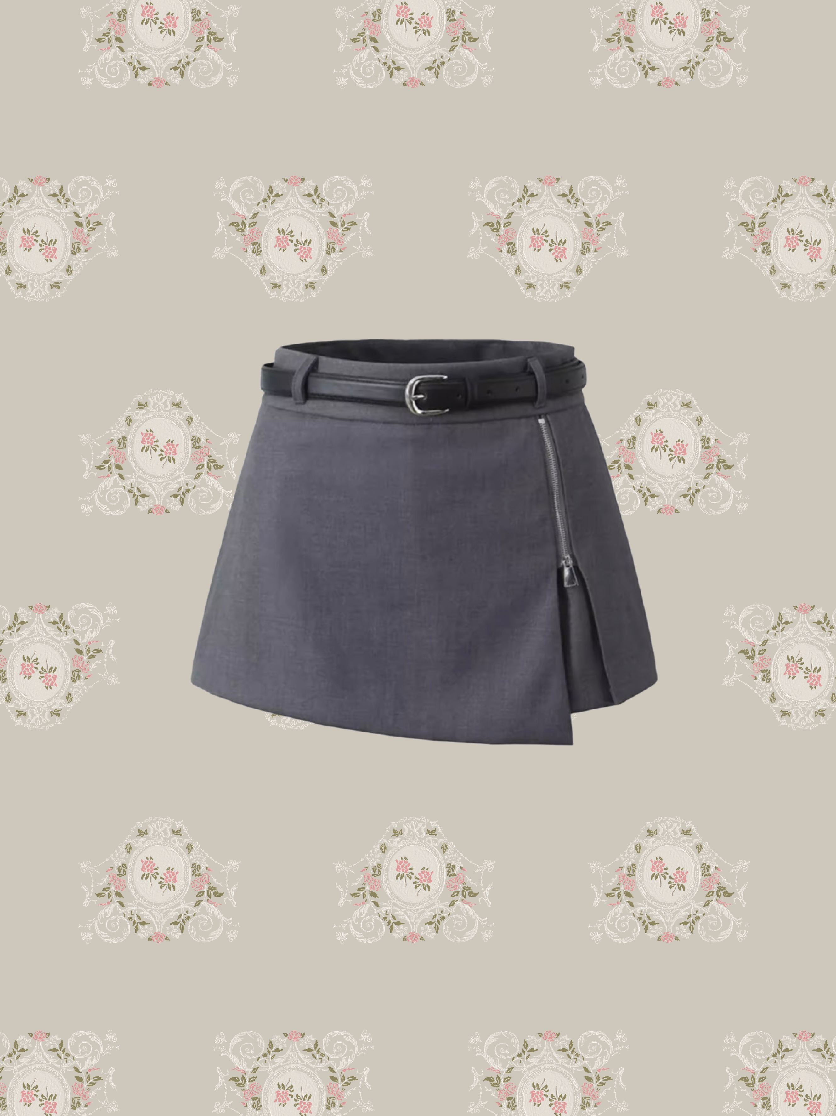 Asymmetry Zip Deco Mini Pants/アシンメトリージップデコミニパンツ