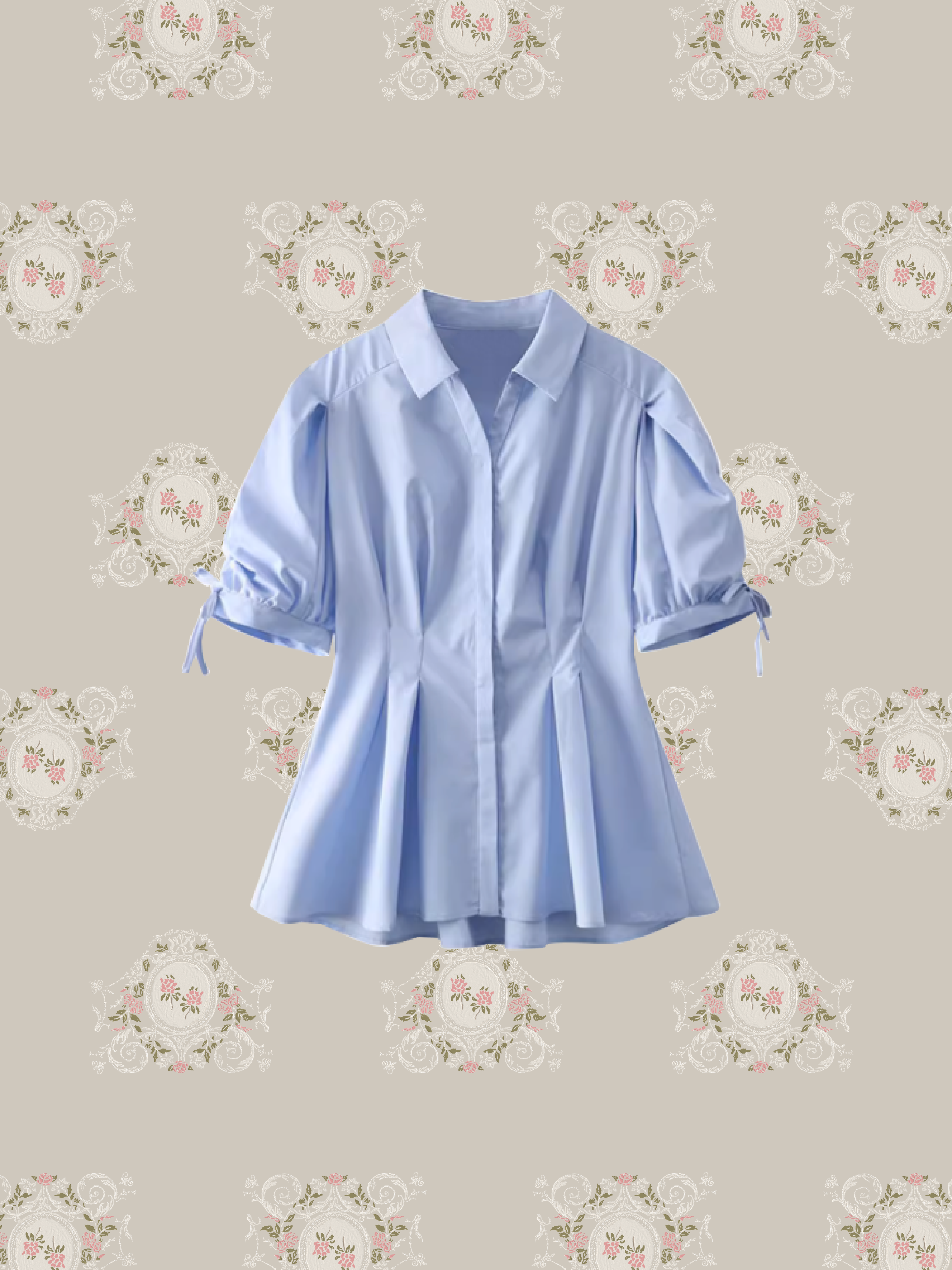 Waisted Blue Ribbon Shirt/ウエストブルーリボンシャツ