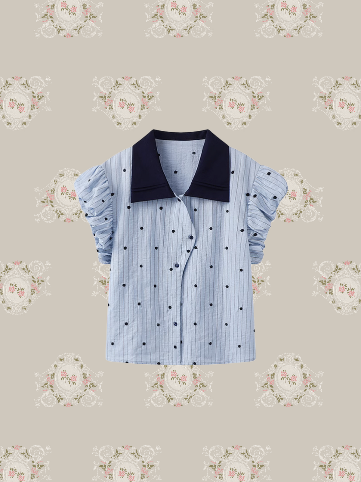 Asymmetry Dots Puff Shirt/アシンメトリードットパフシャツ