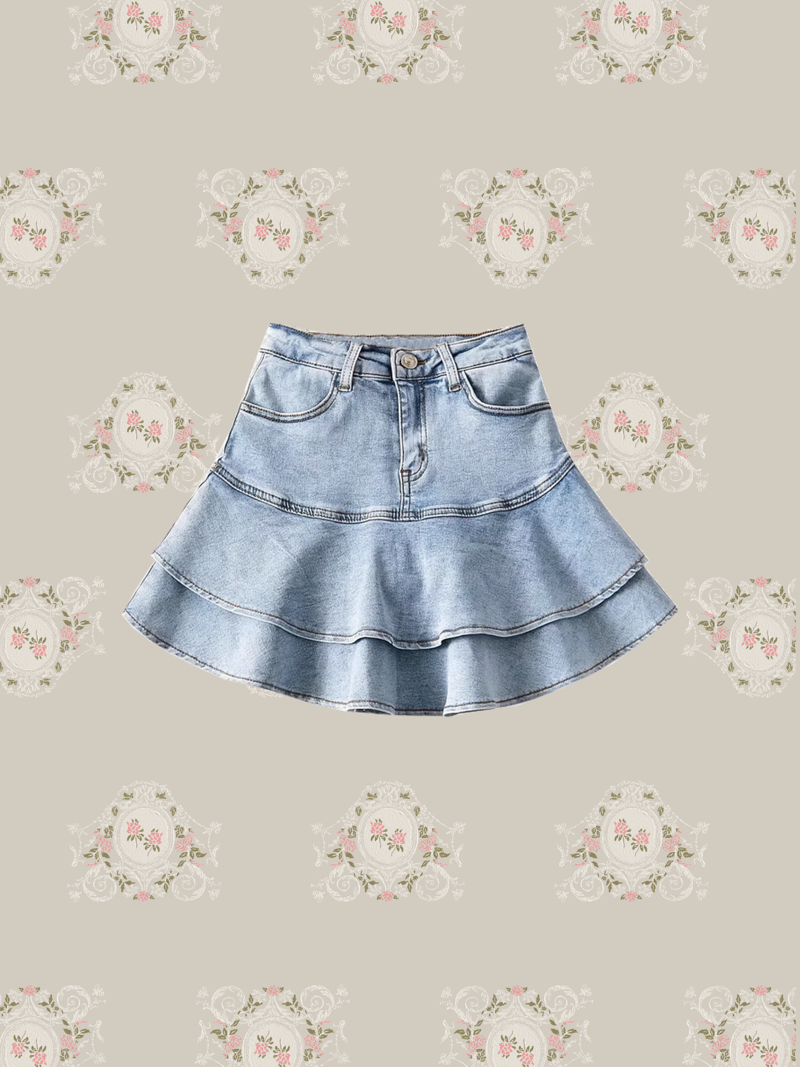 Flare Mini Denim Skirt/フレアミニデニムスカート