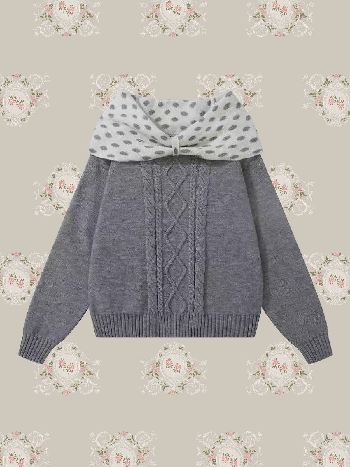Elegant Cape Collar Rib Sweat/エレガントケープカラーリブスウェット