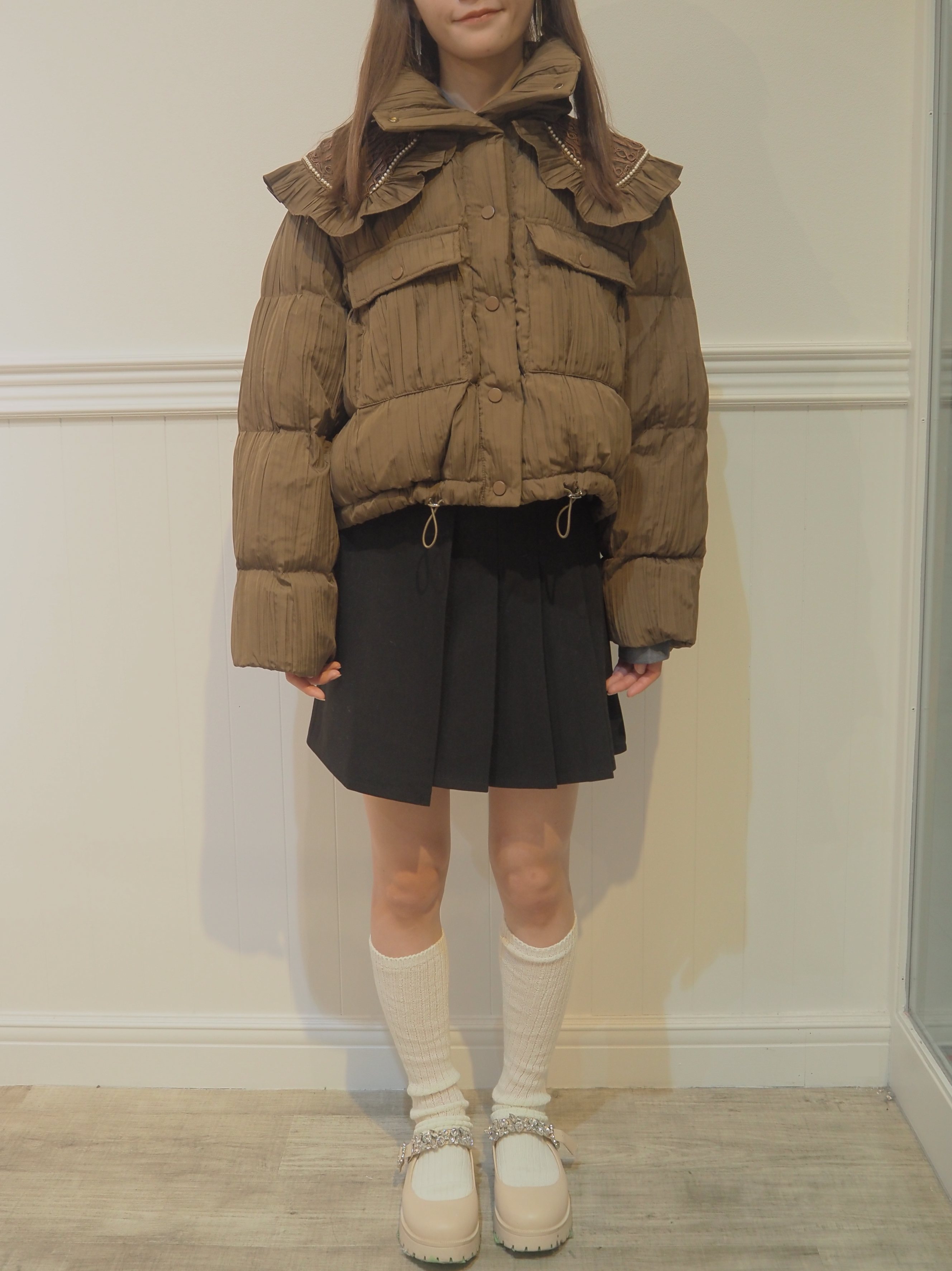 Big Frill Collar Puff Duck Down Coat.ビッグフリルカラーパフダックダウンコート