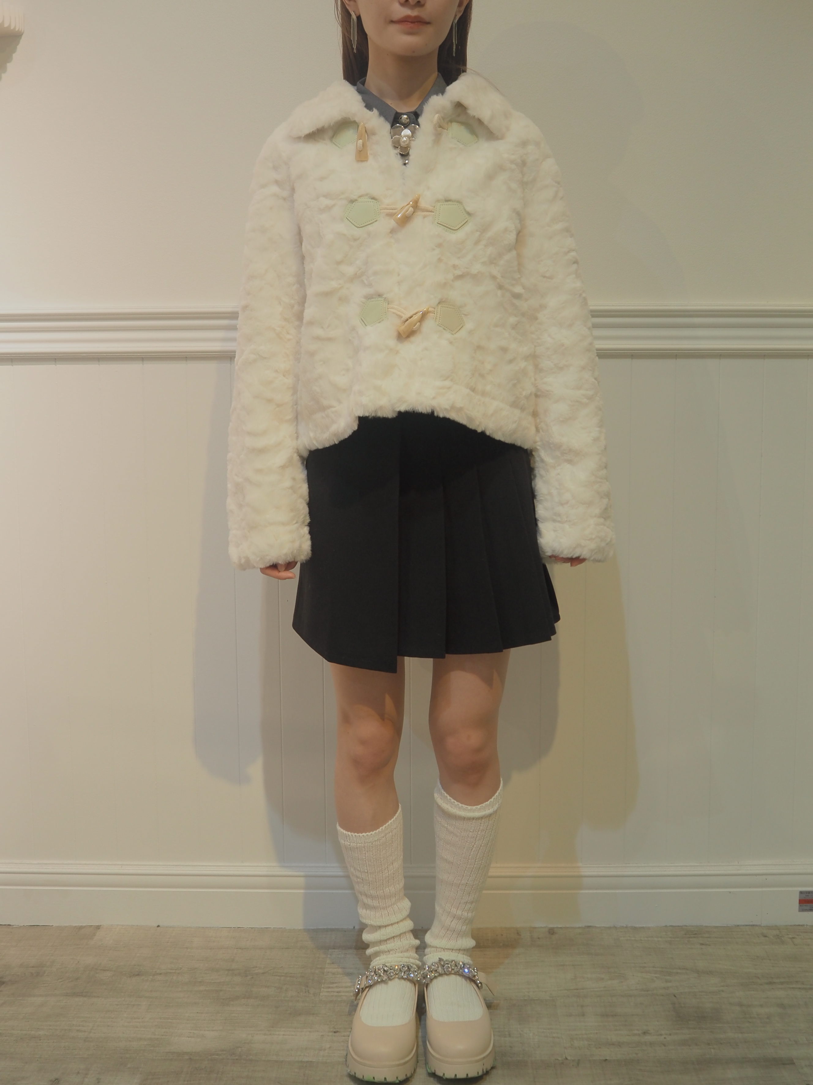 Horn Button Fur Coat