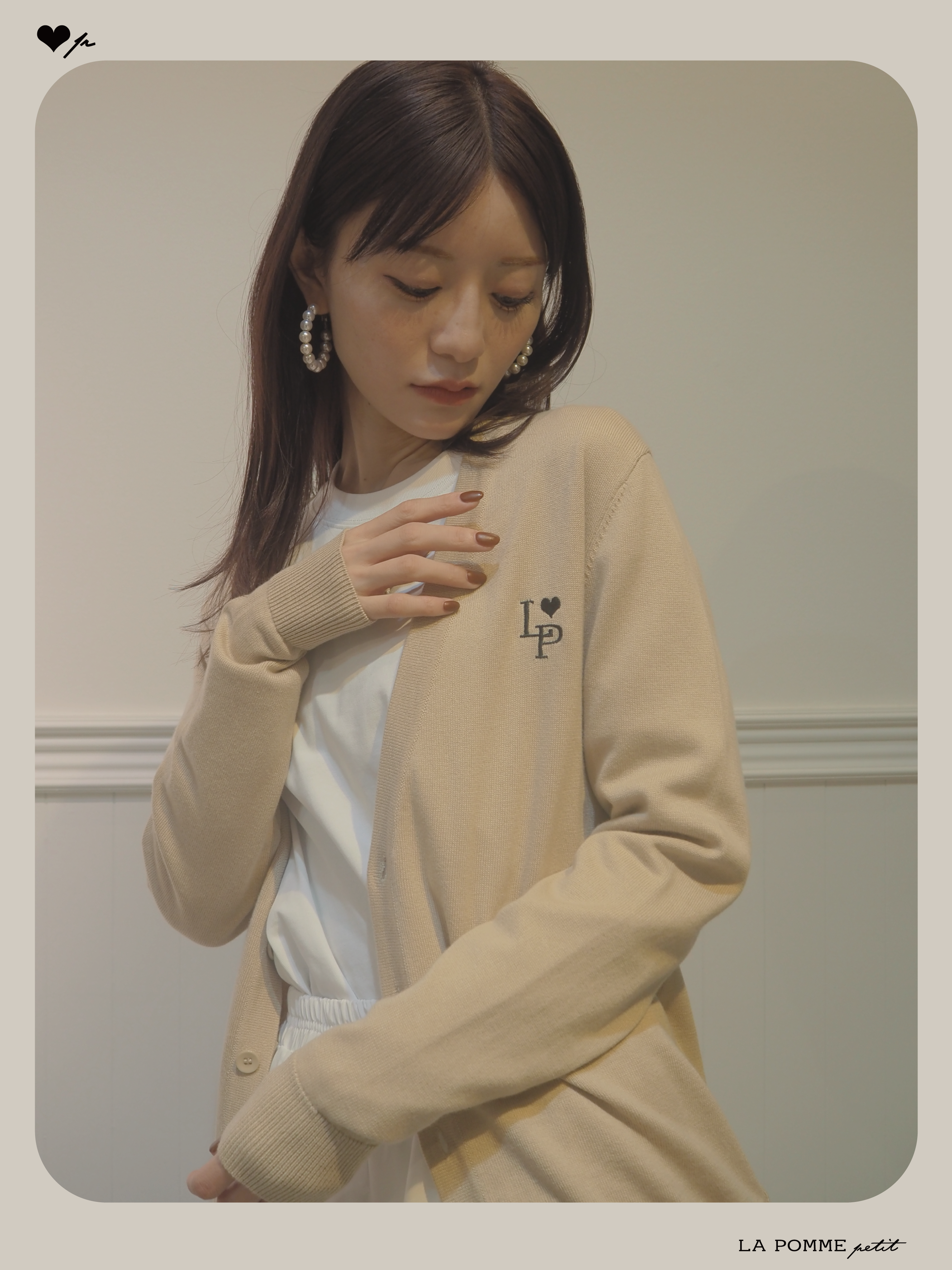 予約商品・LA POMME petit Icon Loose Cardigan Coffee