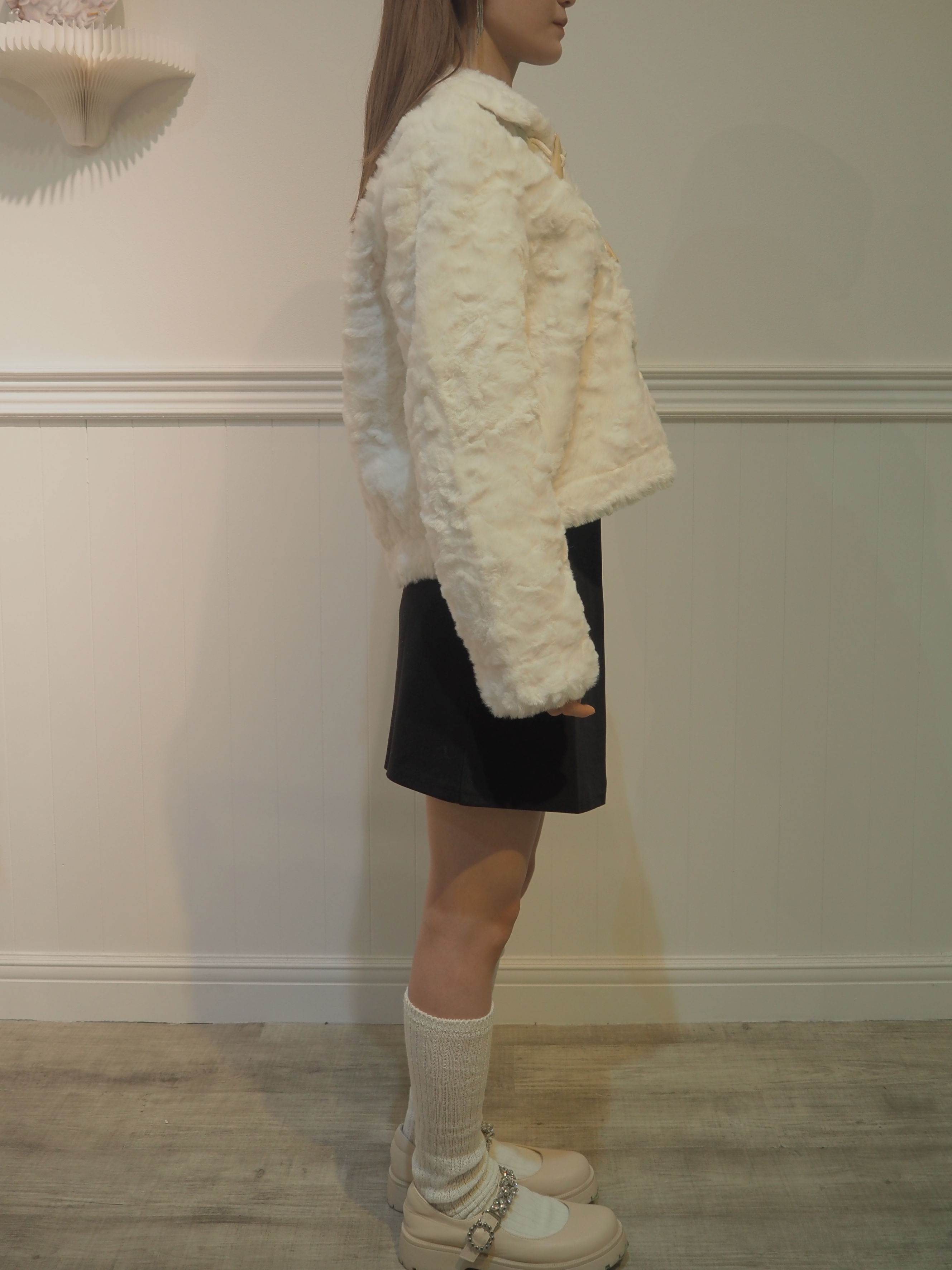 Horn Button Fur Coat
