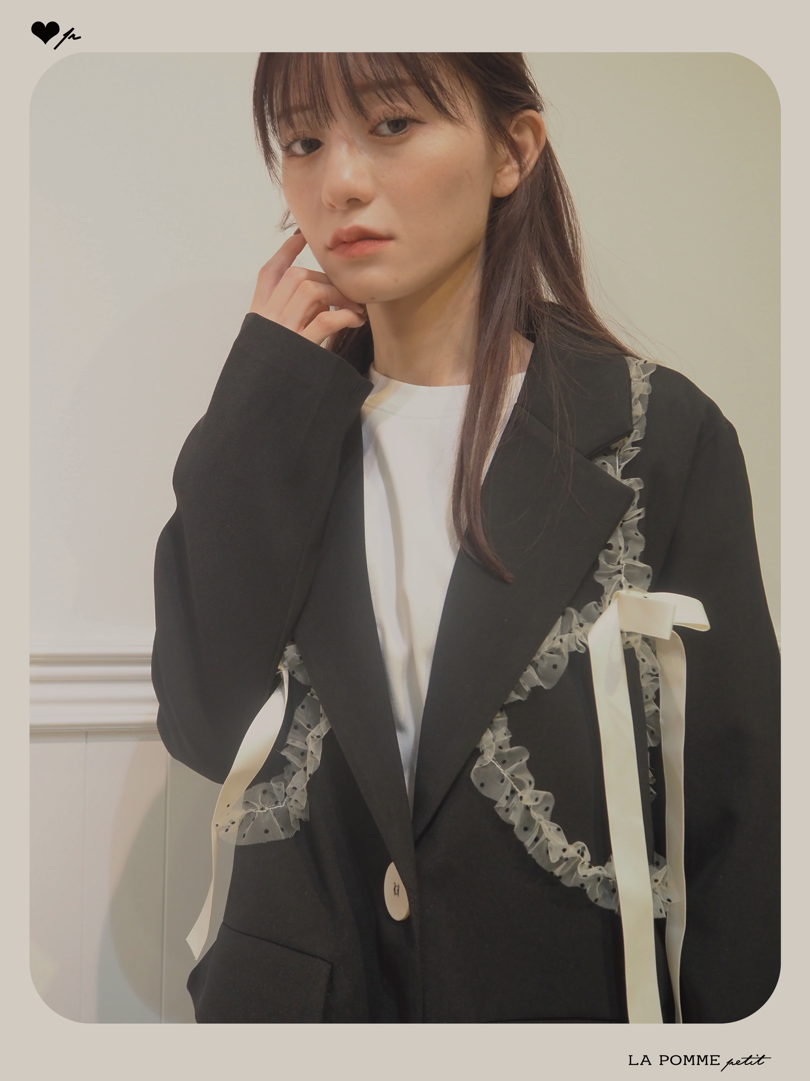 Dot Lace Ribbon Jacket