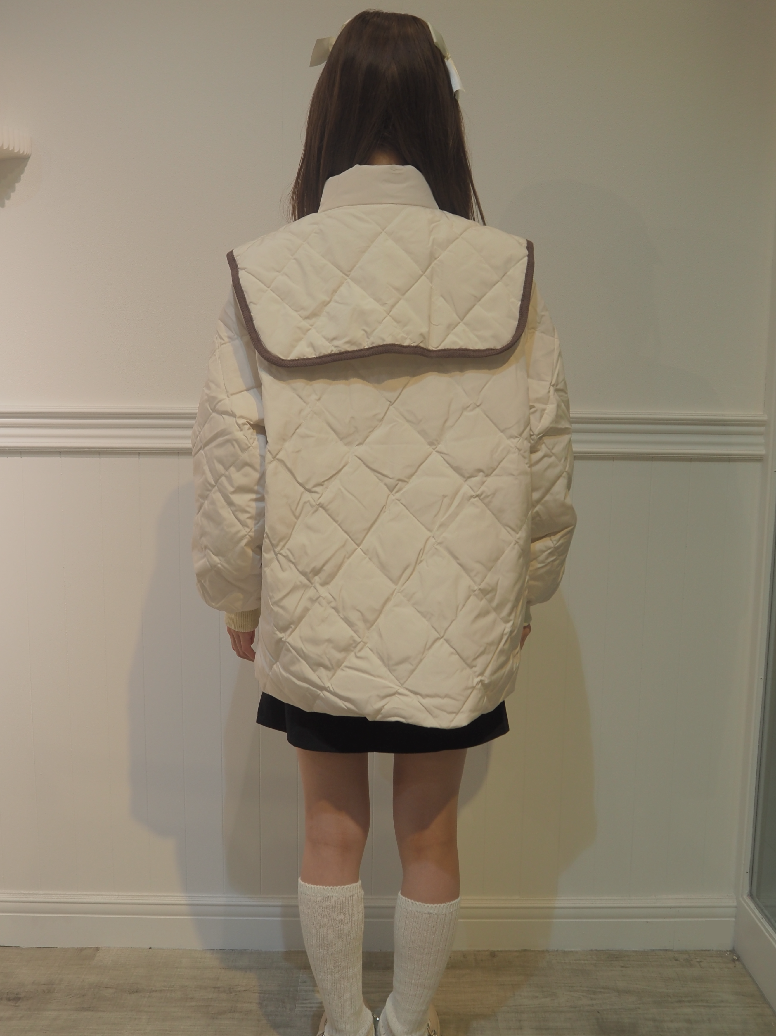 Quilted Lace Ribbon Duck Down Jacket キルティングレースリボンダックダウンジャケット