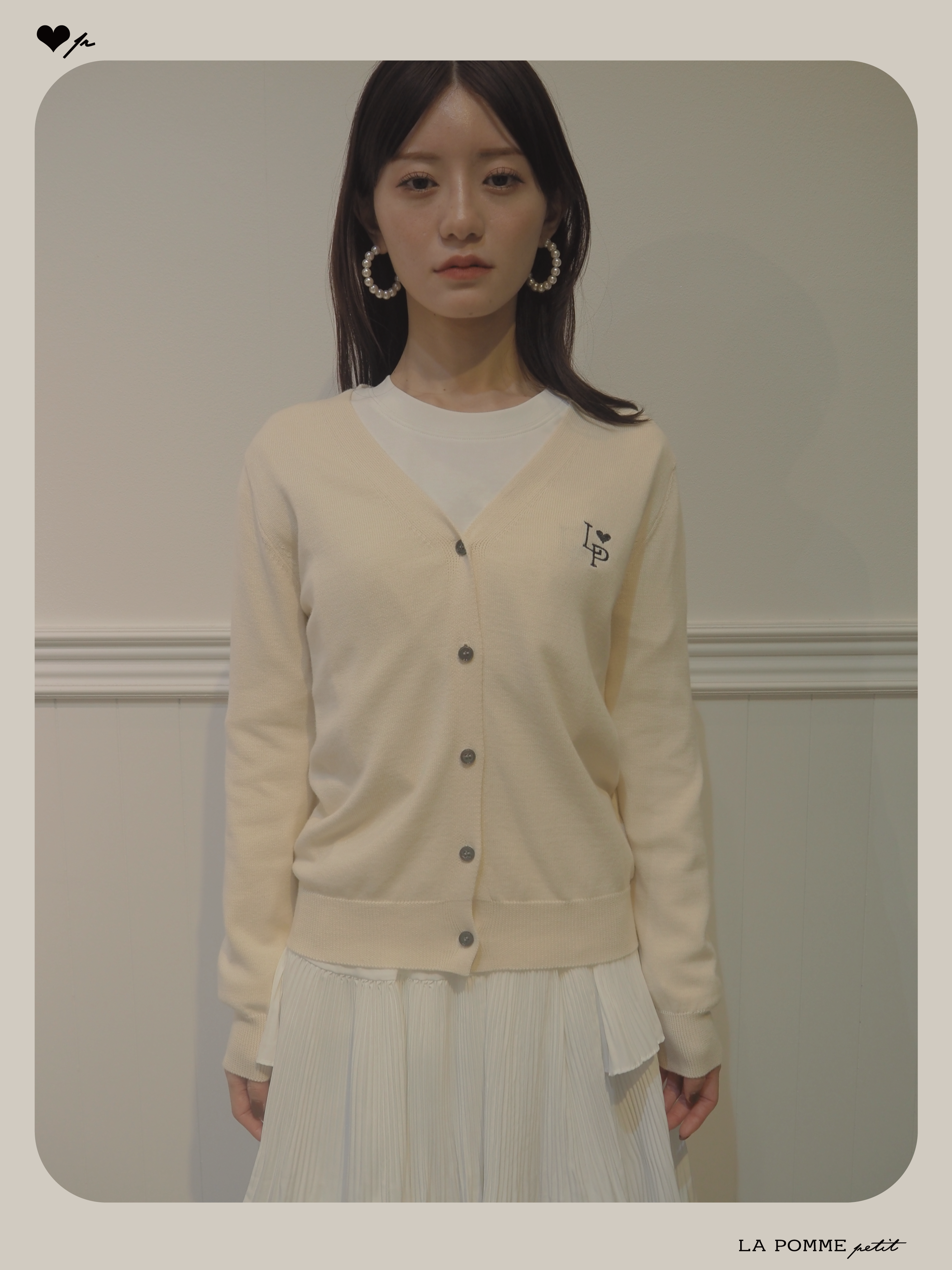 予約商品・LA POMME petit Icon Cardigan Ivory