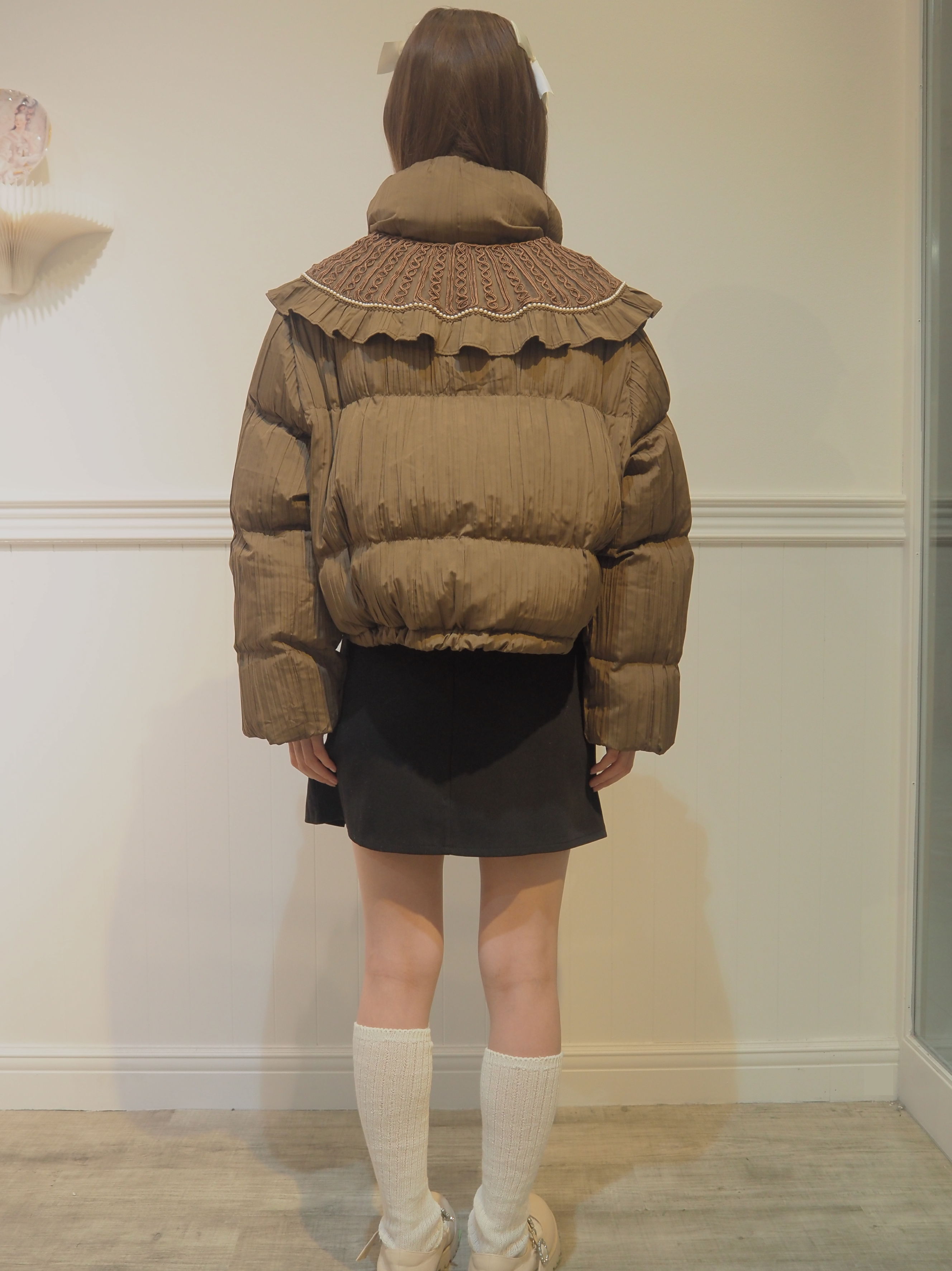 Big Frill Collar Puff Duck Down Coat.ビッグフリルカラーパフダックダウンコート