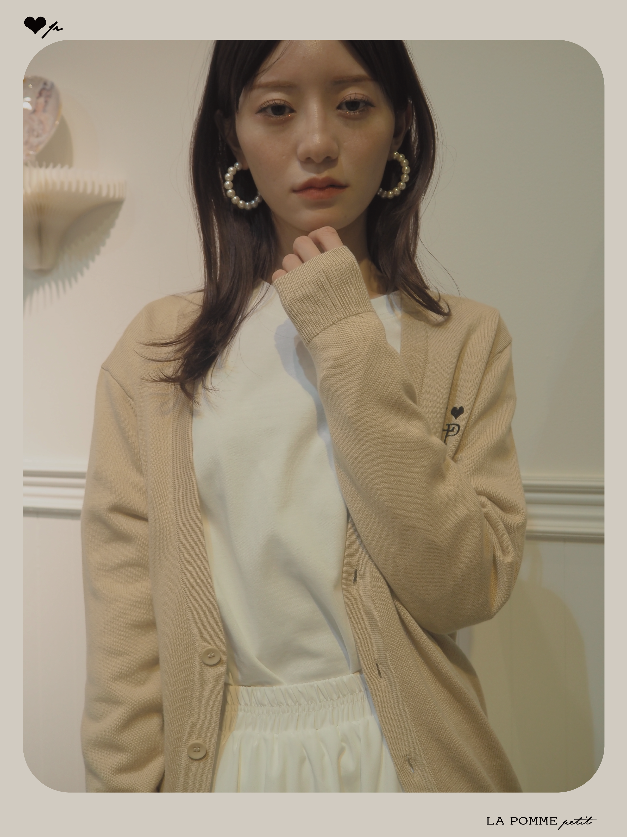 予約商品・LA POMME petit Icon Loose Cardigan Coffee