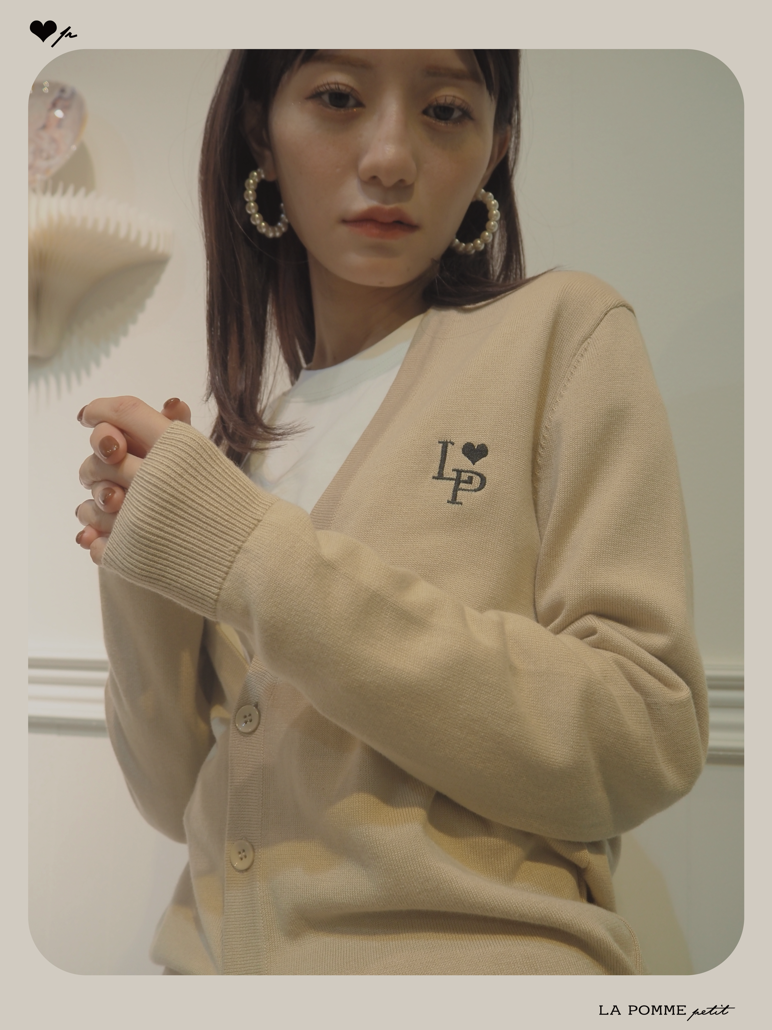 予約商品・LA POMME petit Icon Loose Cardigan Coffee