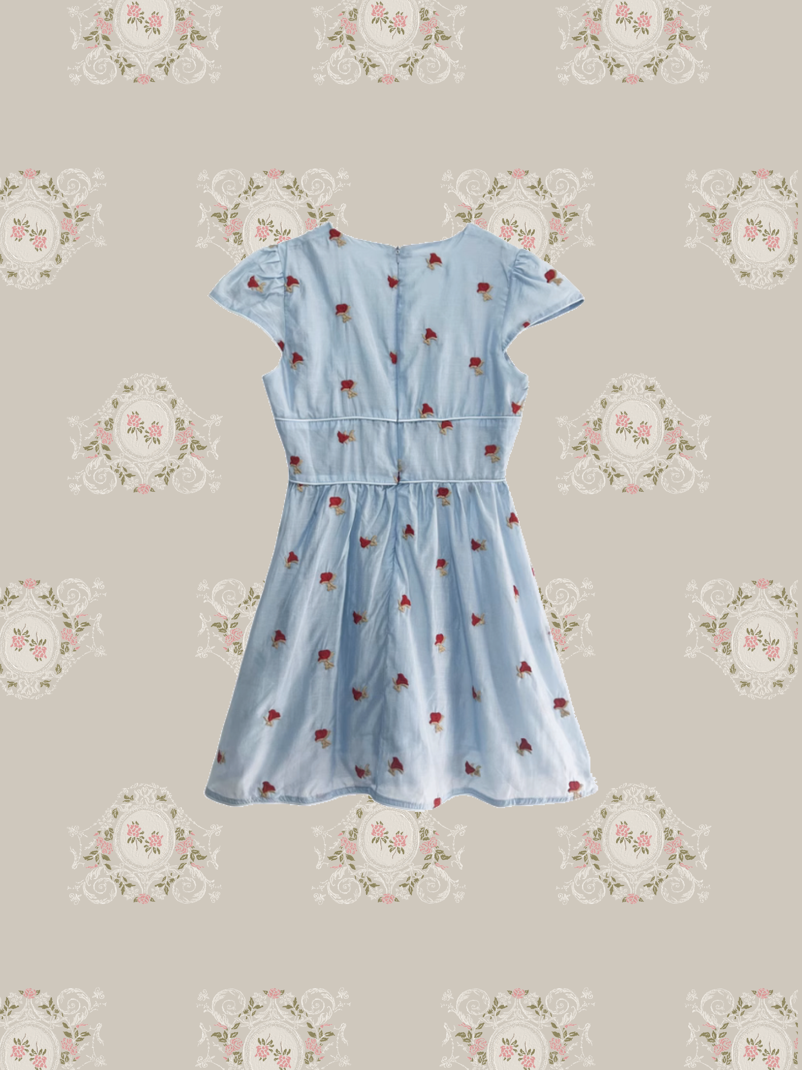 Romantic Floral Waisted Dress/ロマンチック花柄ウエストドレス