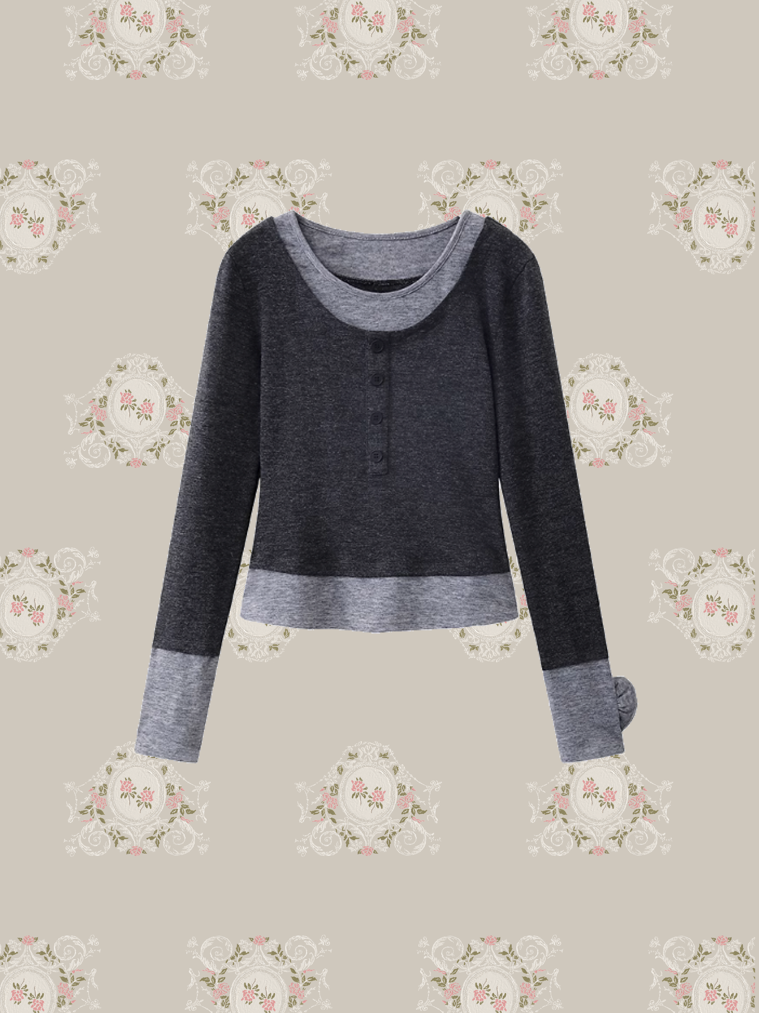 Fake Two Rose Tops/フェイク ツー ローズ トップ