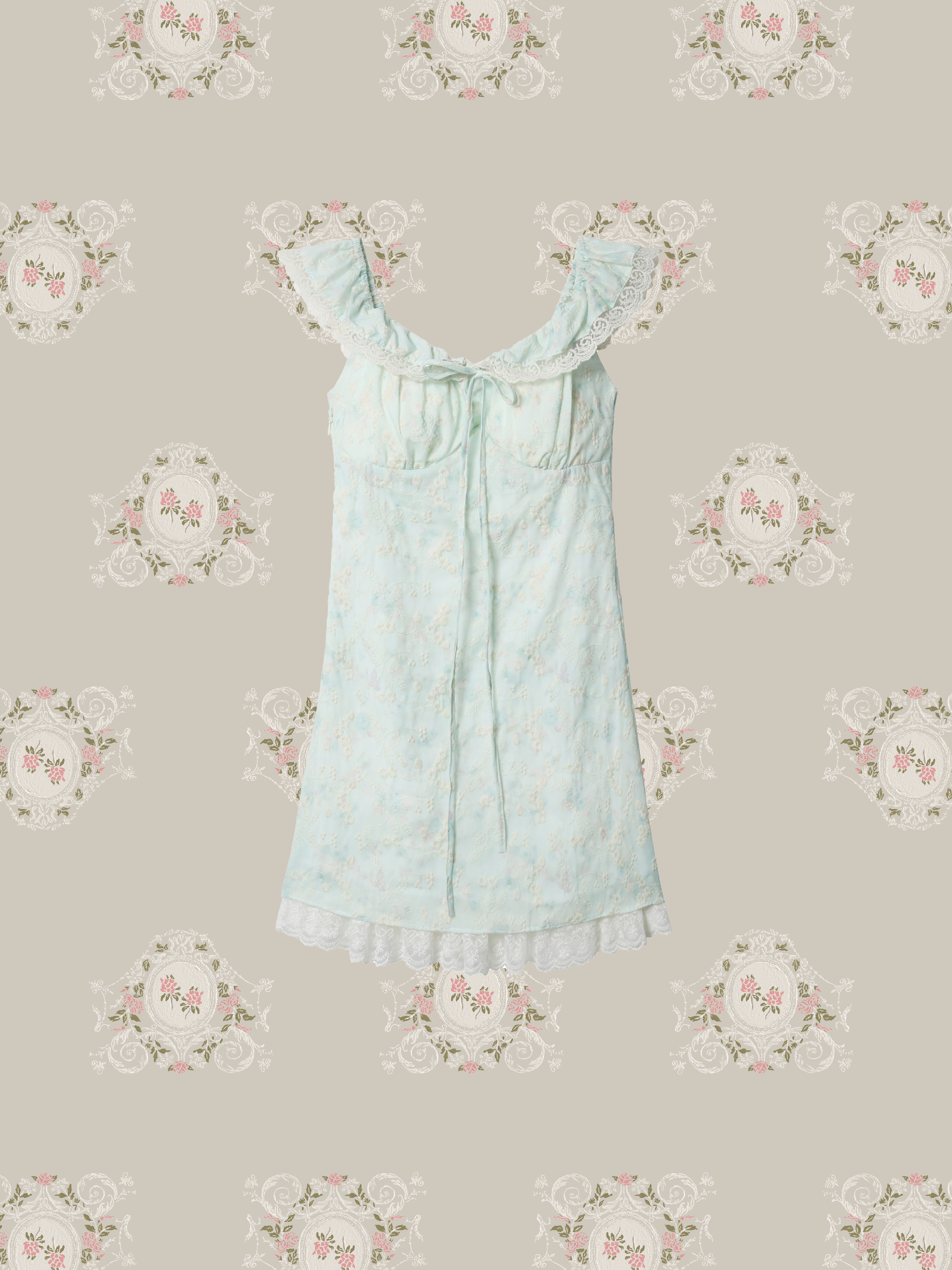 Mint Green Frill Waisted Dress/ミントグリーンフリルウエストドレス