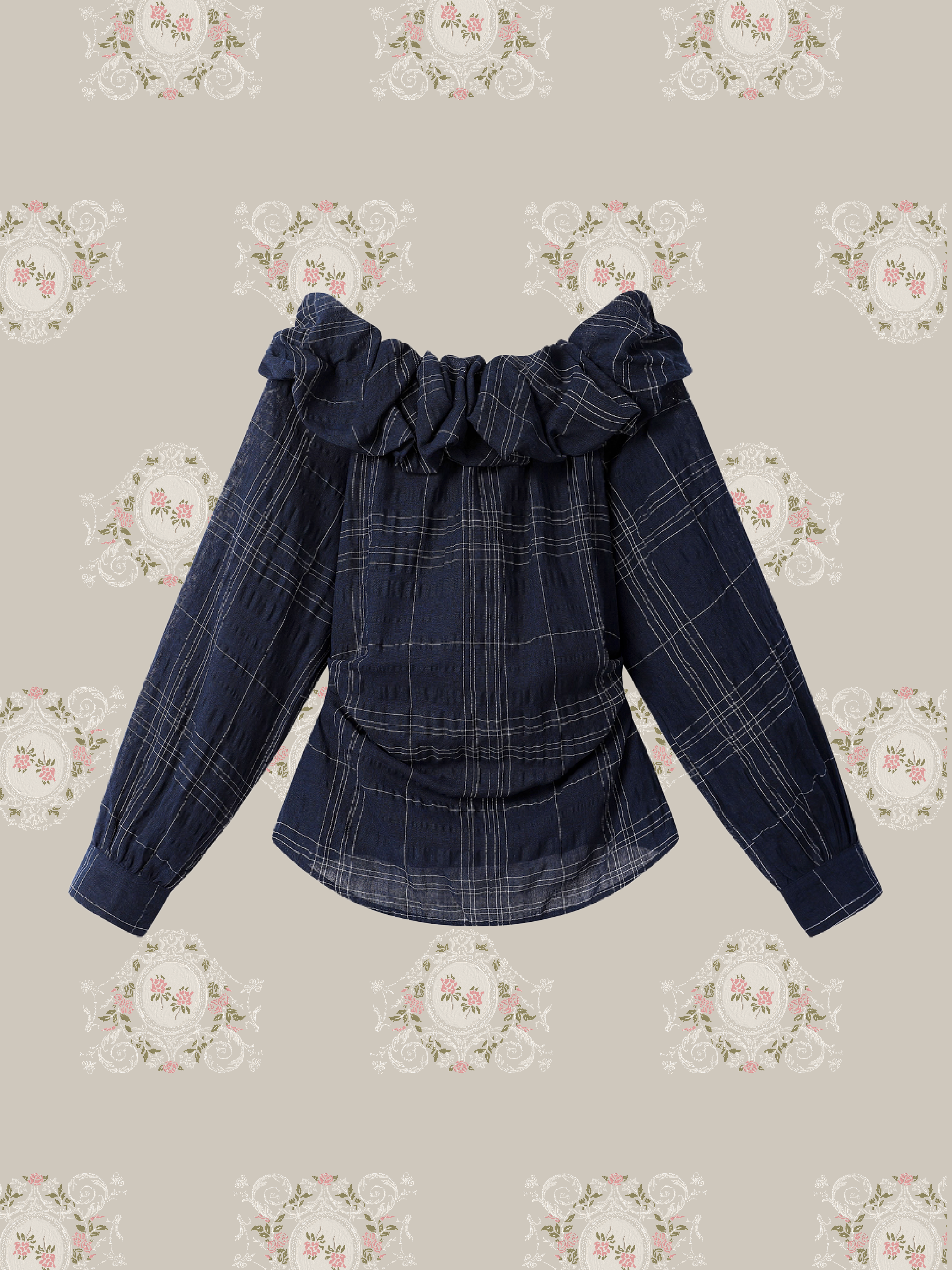 Off Shoulder Waisted Blouse/オフショルダーウエストブラウス