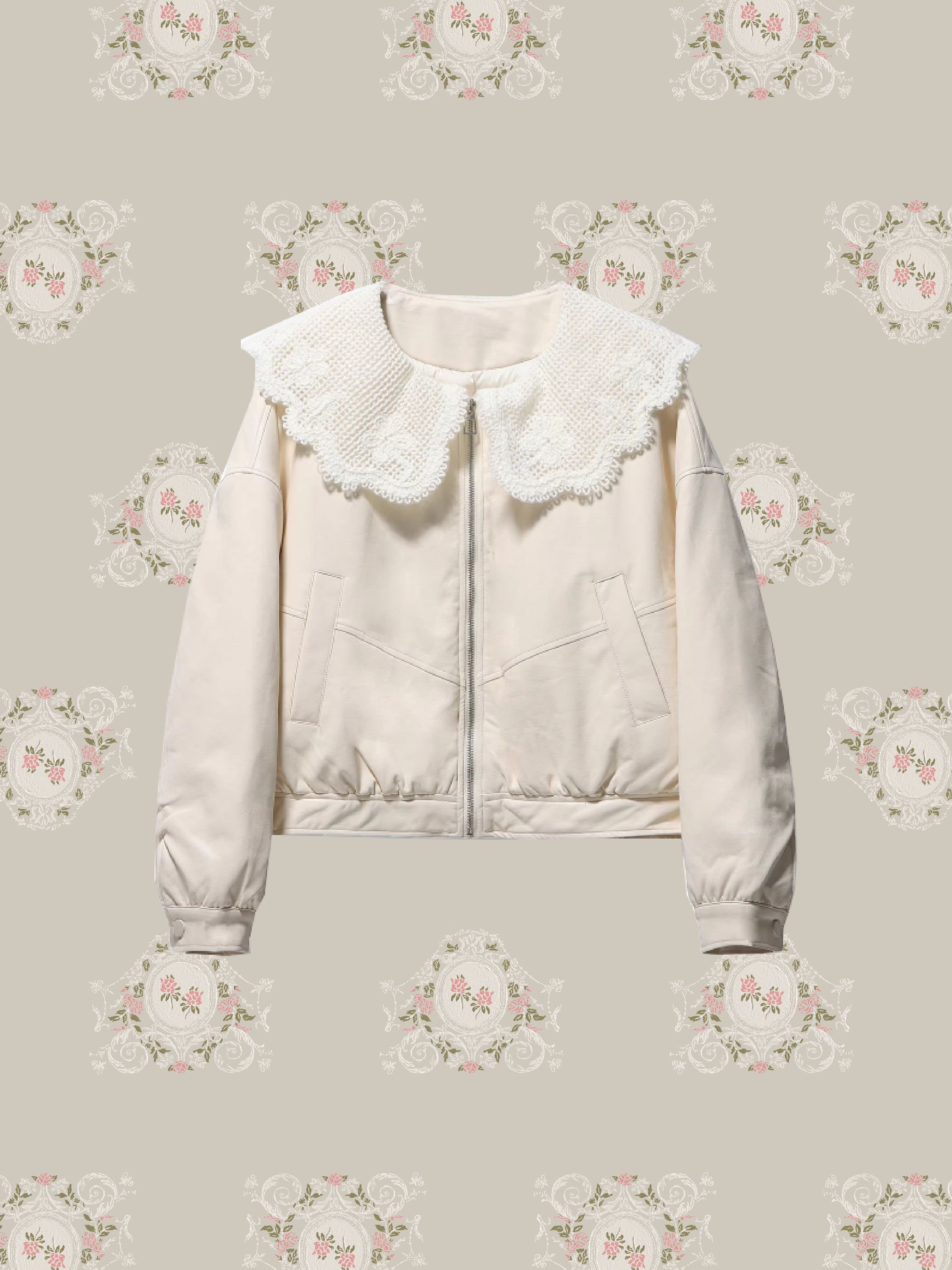 Big Lace Collar Duck Down Coat/ビッグレースカラーダックダウンコート