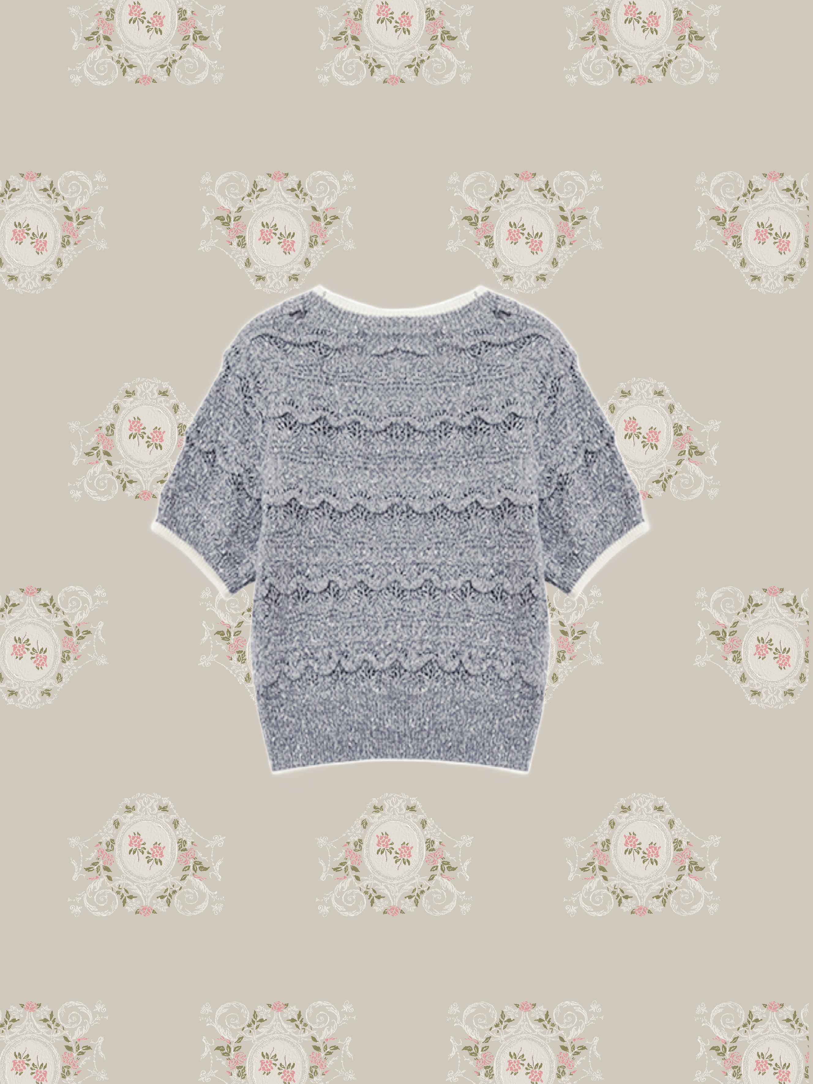 Ribbon Piping Summer Knit/リボンパイピングサマーニット