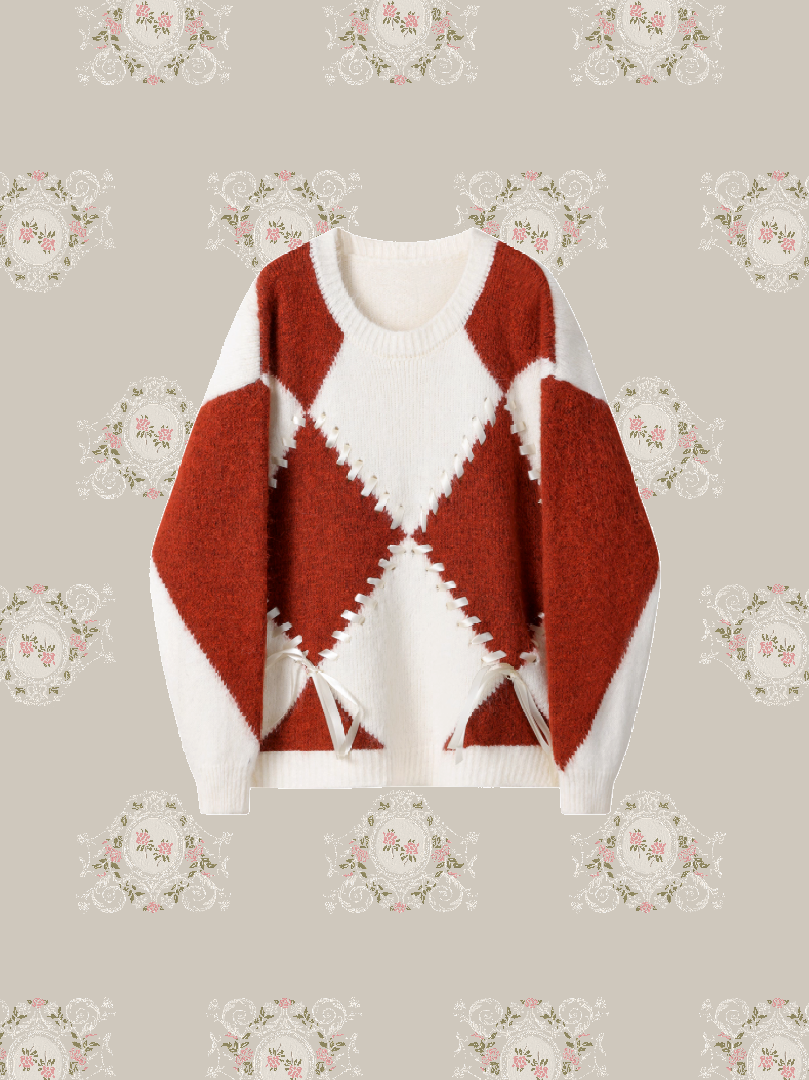 Argyle Block Motif Sweater/アーガイルブロックモチーフセーター