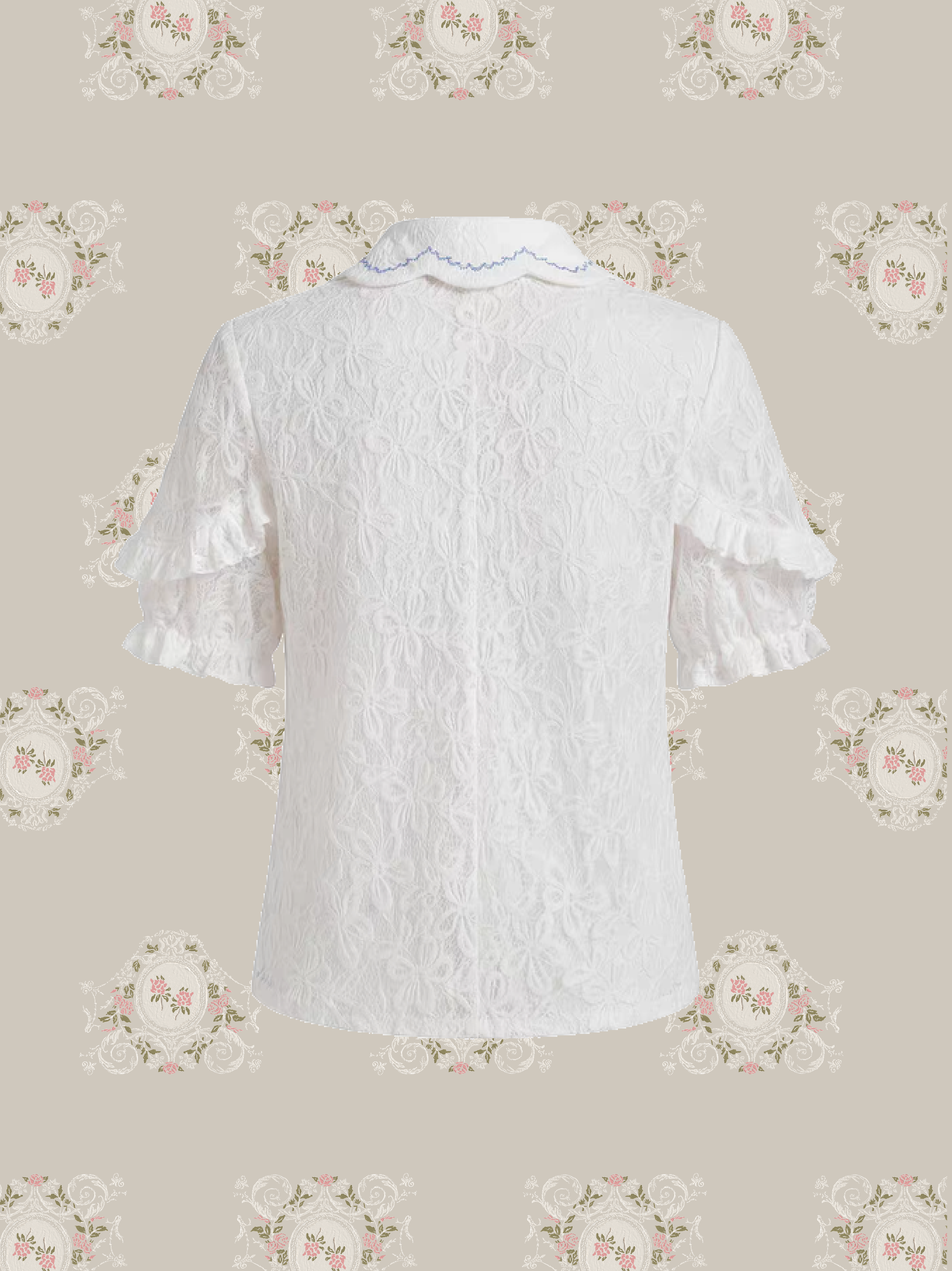 Azure Petal Lace Shirt/アズールペタルレースシャツ