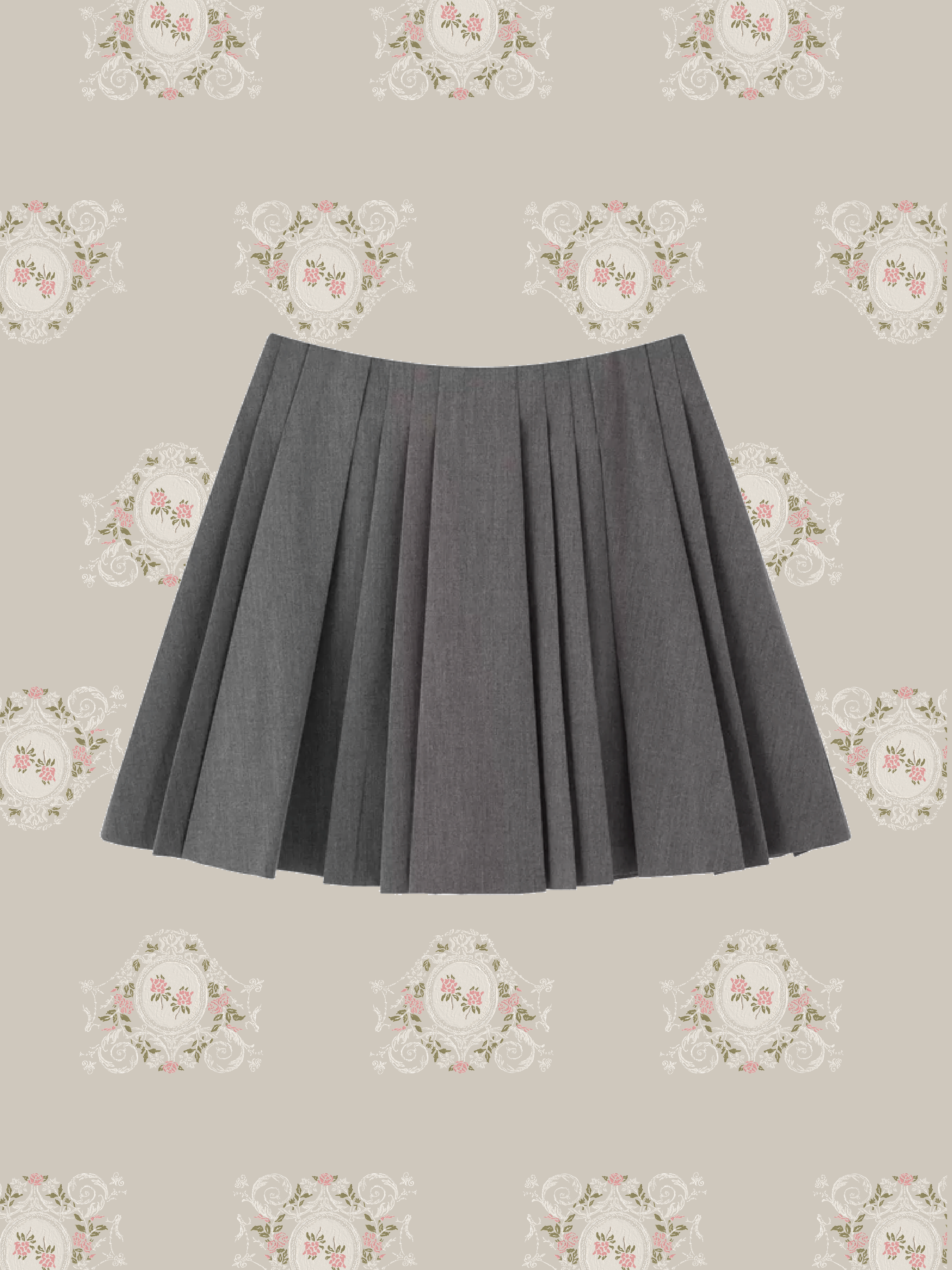 Pleats Gray Mini Skirt/プリーツグレーミニスカート