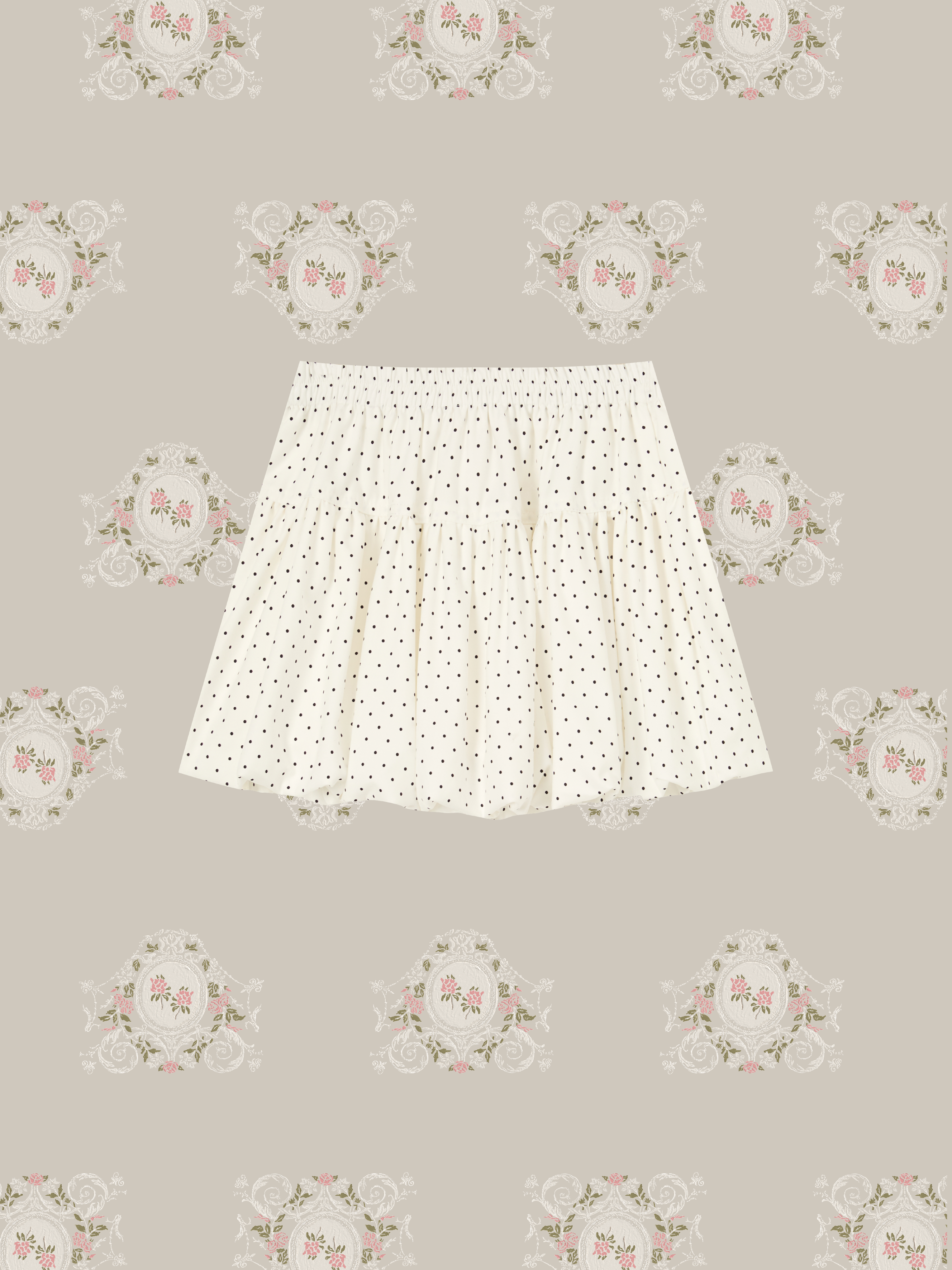 Dots Flare Mini Skirt ドット柄フレアミニスカート