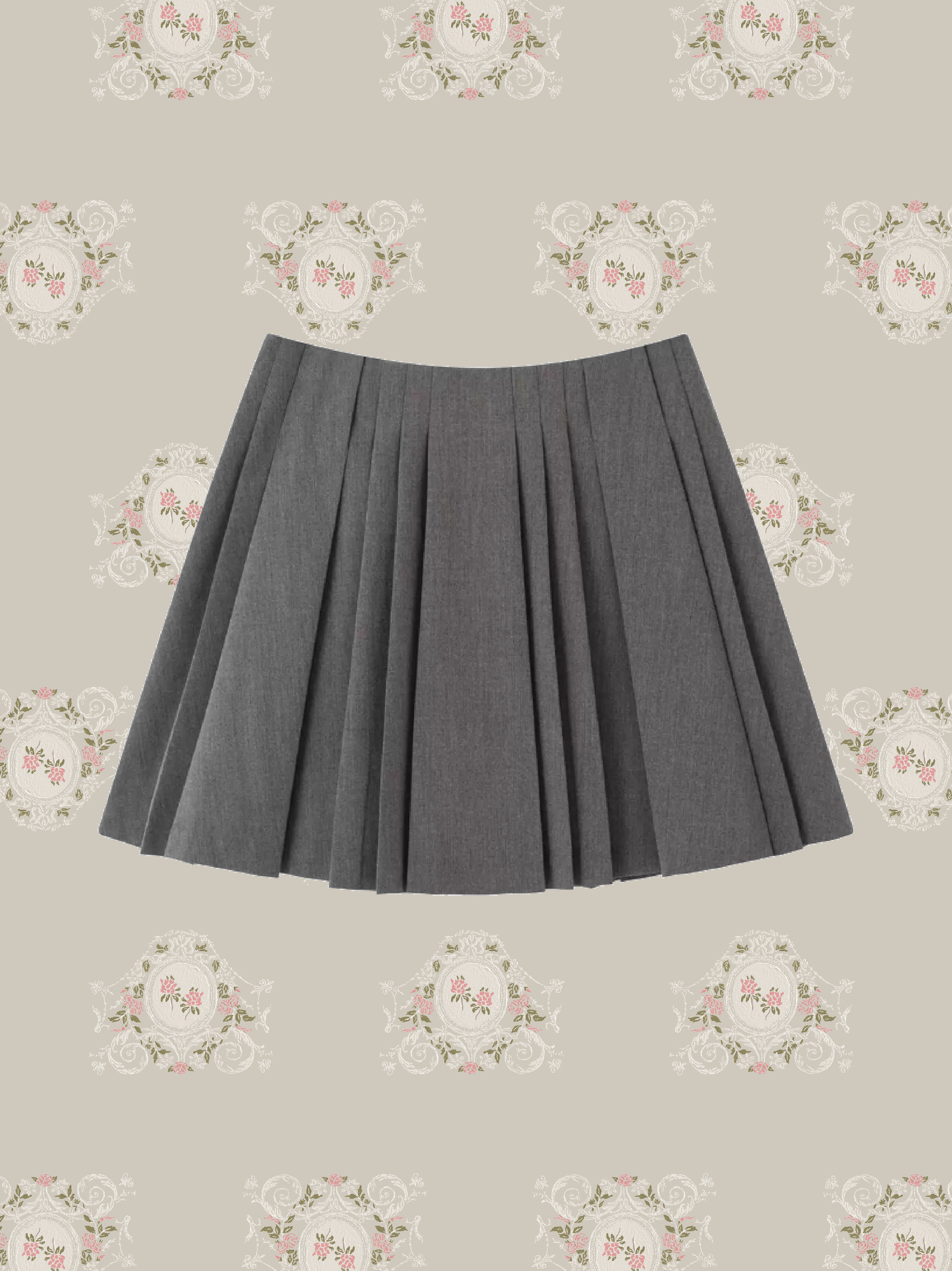 Pleats Gray Mini Skirt/プリーツグレーミニスカート