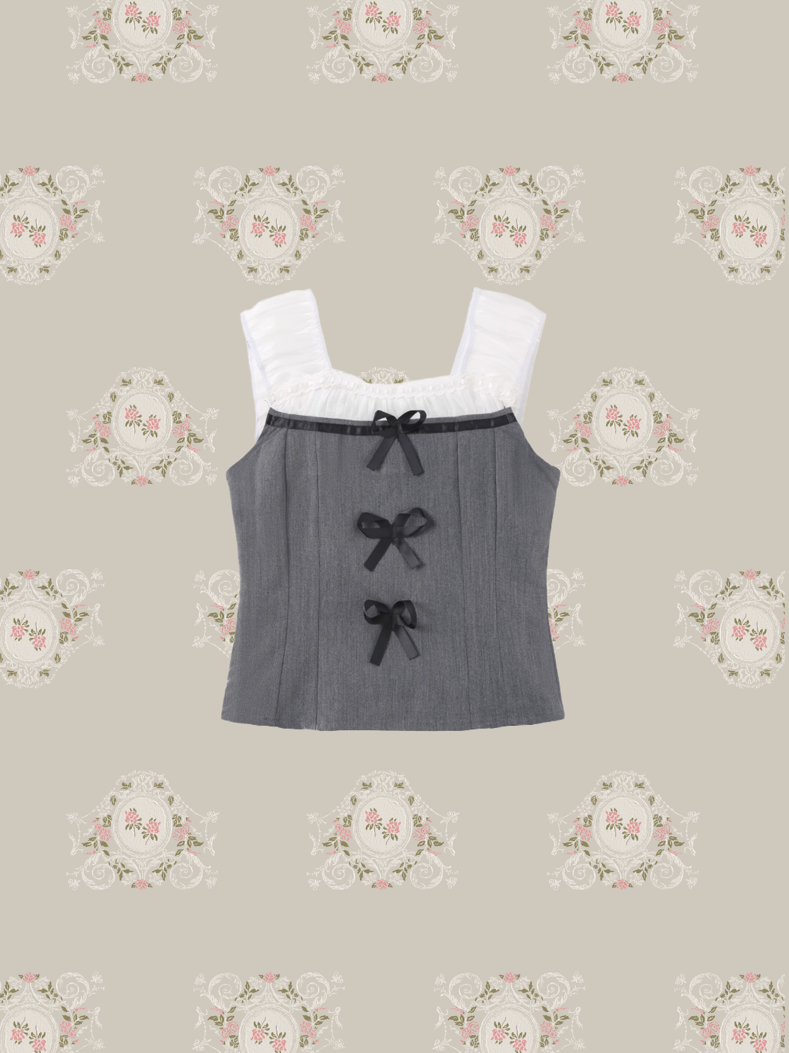 Gauze Bow Top Gather Skirt Set Up/ガーゼボウトップギャザースカートセットアップ