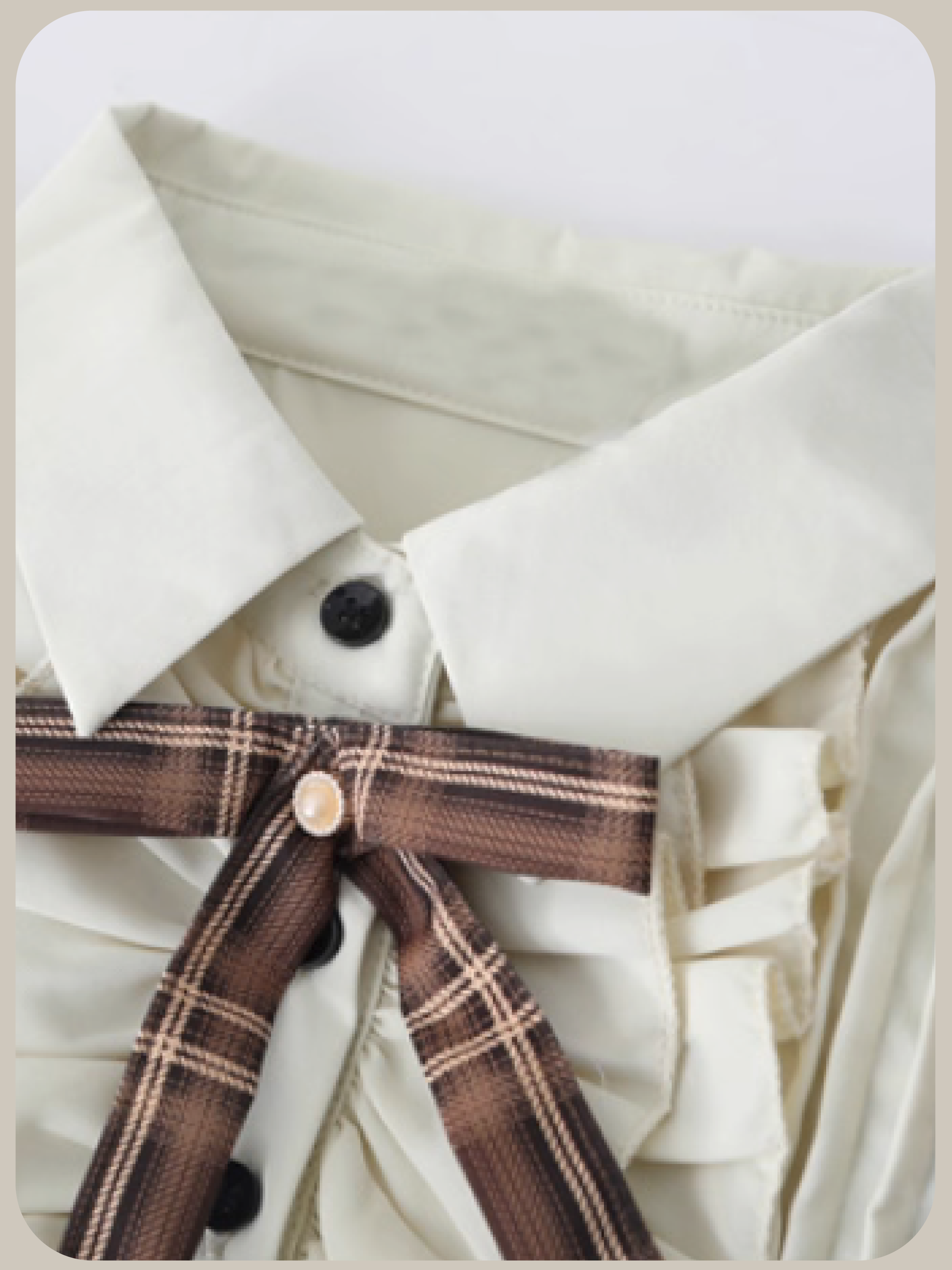 Fake Two Brown Check Frill Onepiece/フェイクツーブラウンチェックフリルワンピース