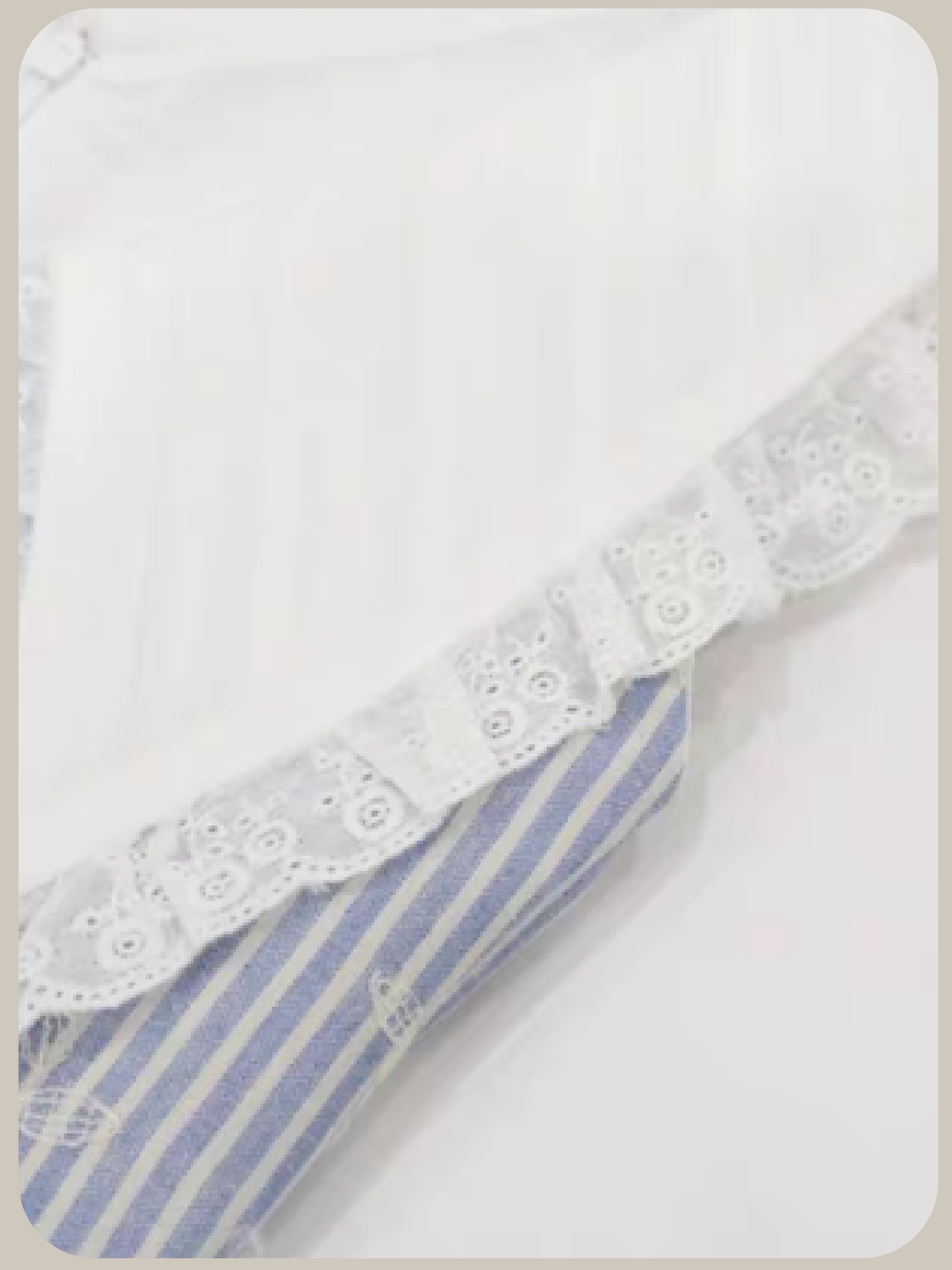 Waist Ribbon Lace Collar Floral Stripe Dress/ウエストリボンレース襟花柄ストライプワンピース