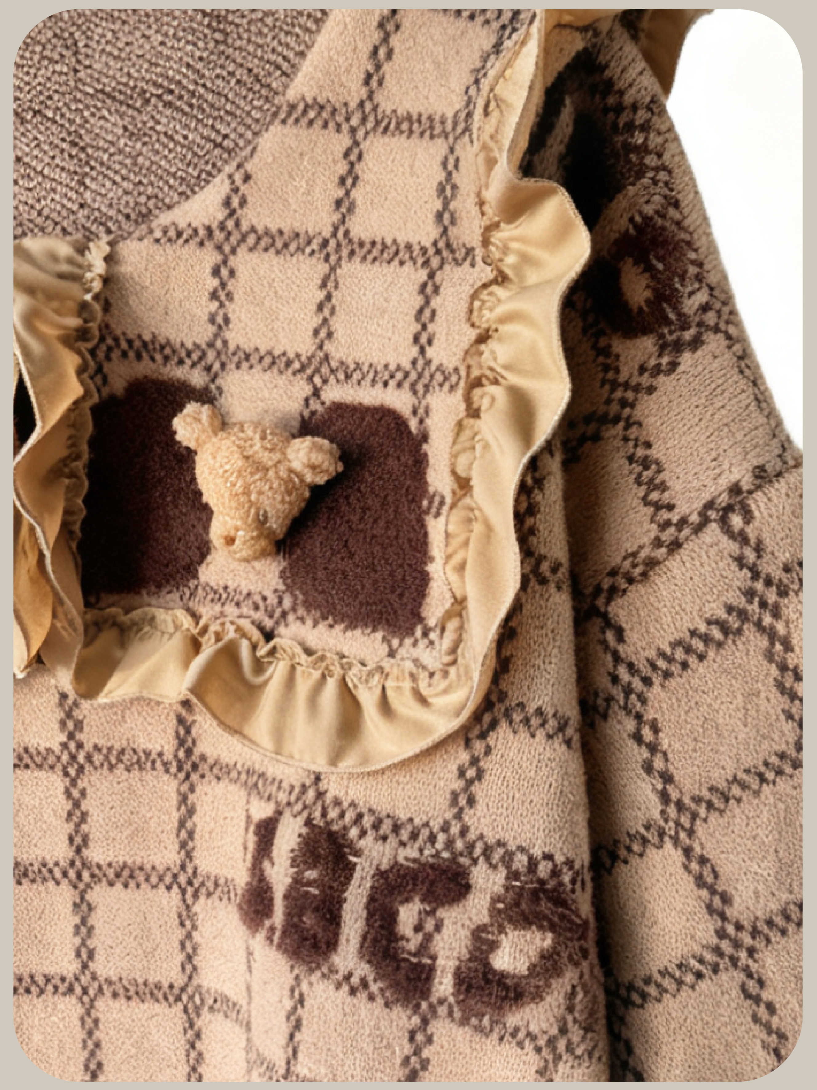 Big Frill Baby Bear Deco Knit/フリルベビーベアデコニット