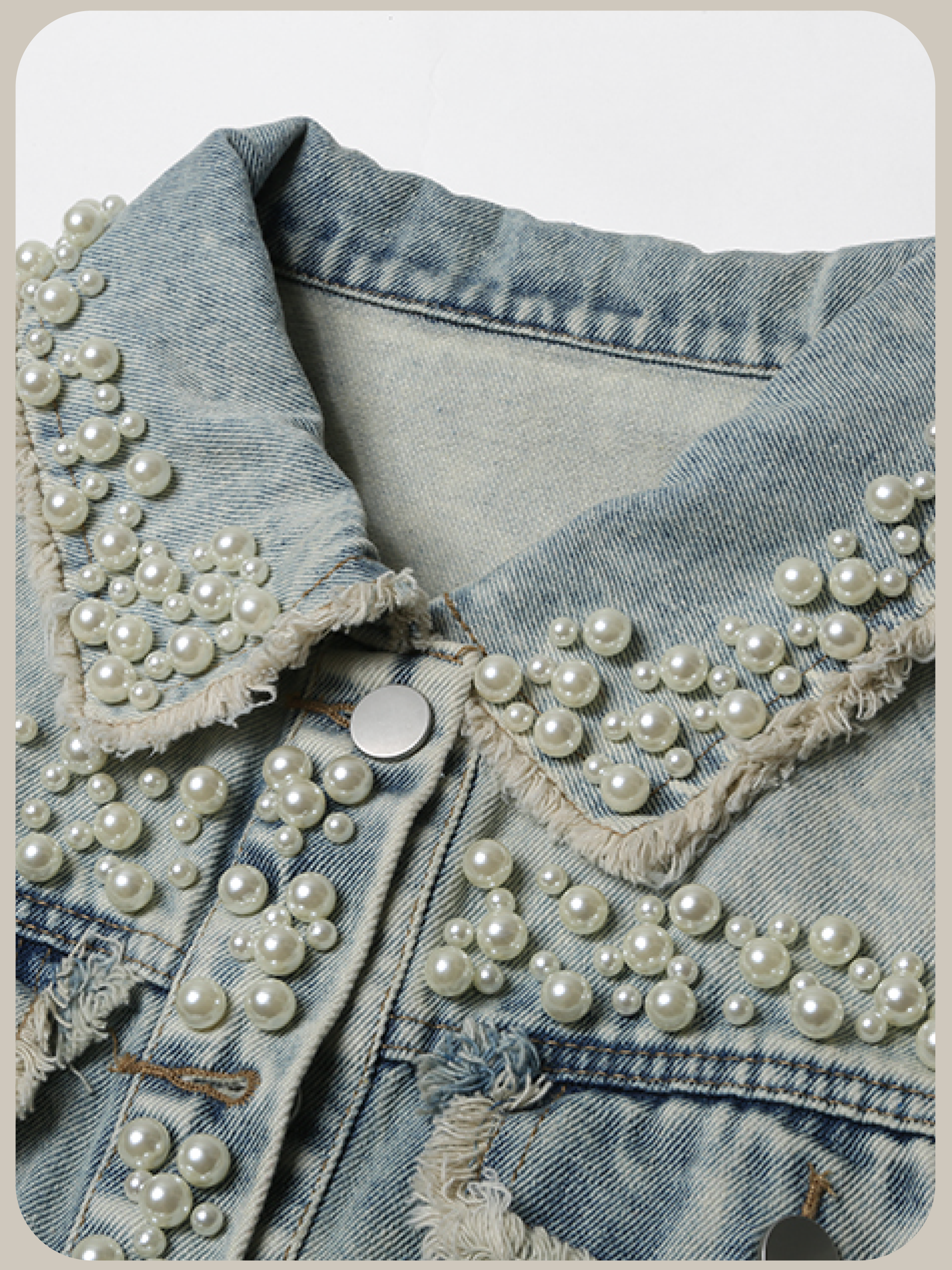 Pearl Deco Denim Jacket/パールデコデニムジャケット