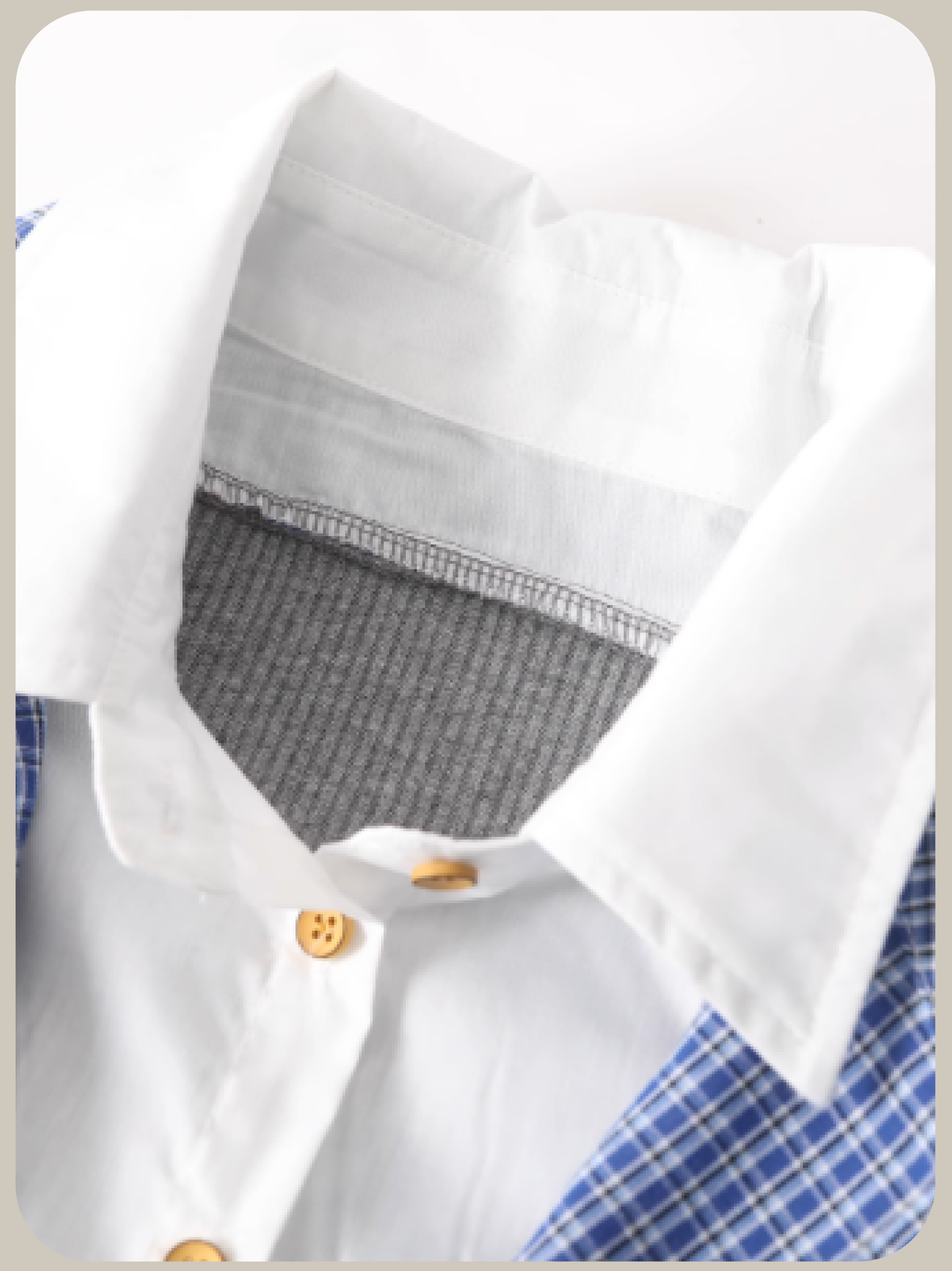 Stitching Shirt Layer Knit Top/ステッチシャツレイヤーニットトップス