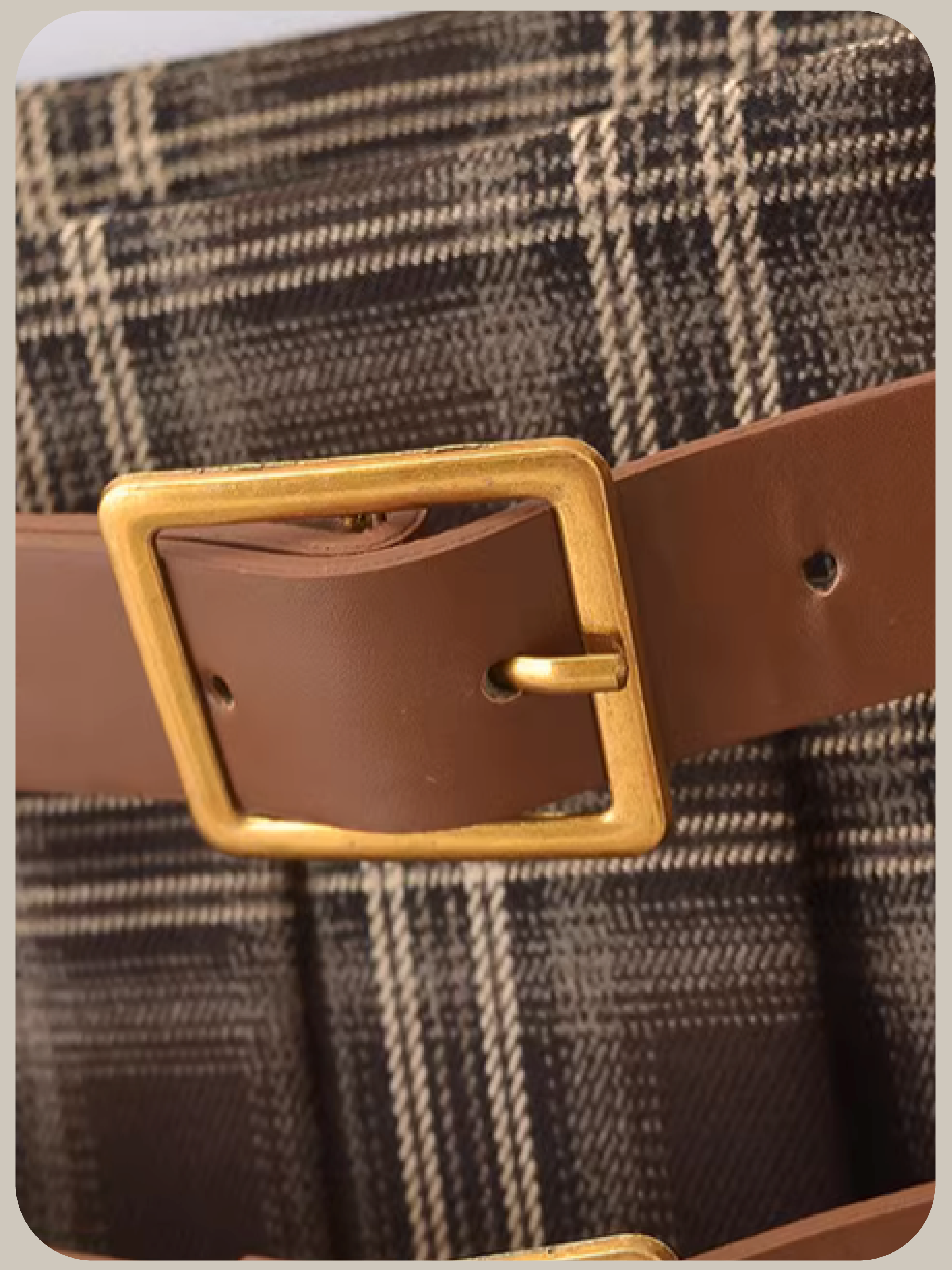 Double Belt Plaid Skirt/ダブルベルトチェック柄スカート