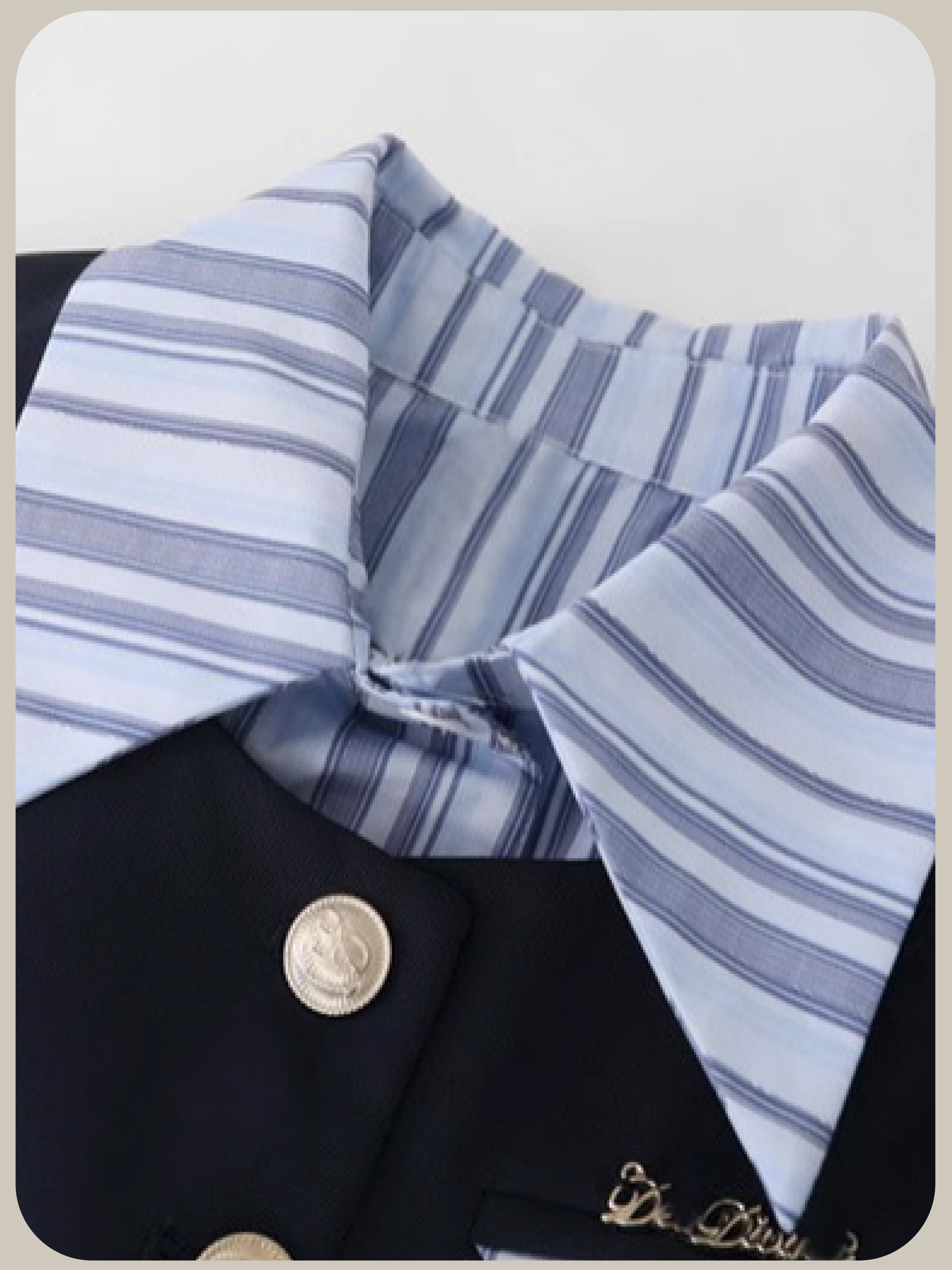 Preppy Stripe Stitching Jacket Set-Up/プレッピーストライプステッチジャケットセットアップ