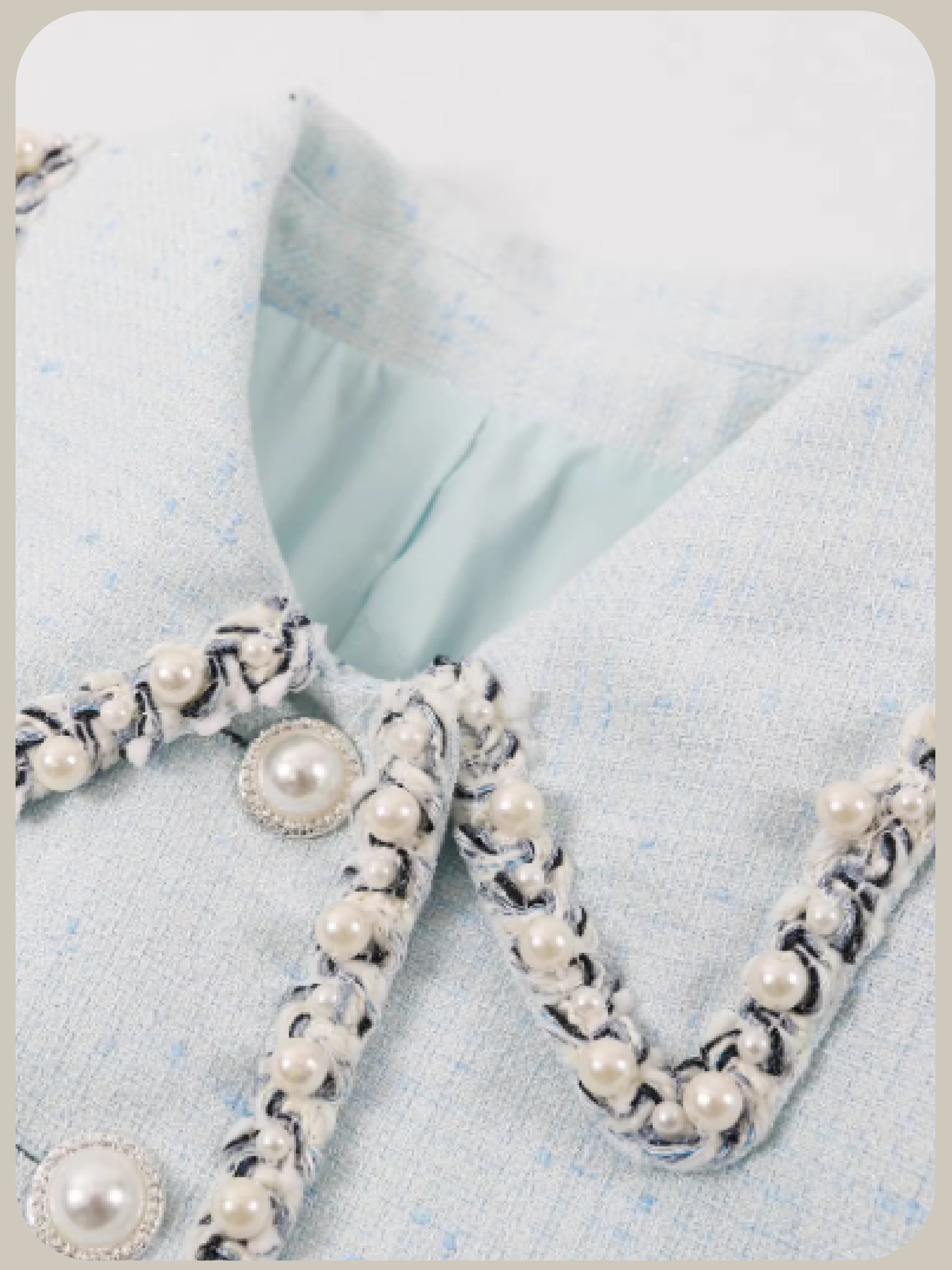 Elegant Pearl Piping Tweed Set Up/エレガントパールパイピングツイードセットアップ