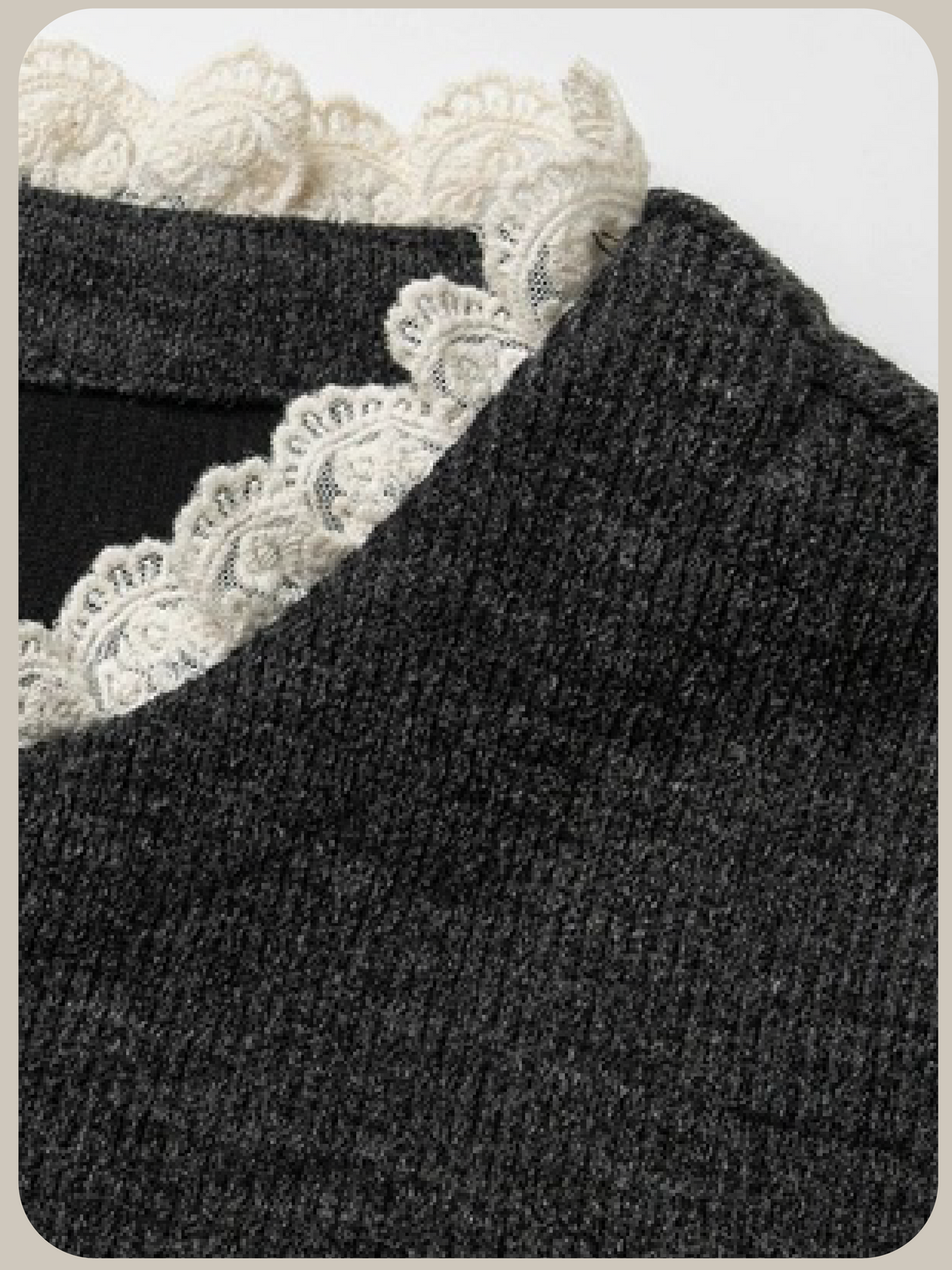 Lace Trim Round Collar Knit Cardigan Long Skirt Set Up/レーストリムラウンドカラーニットカーディガンロングスカートセットアップ